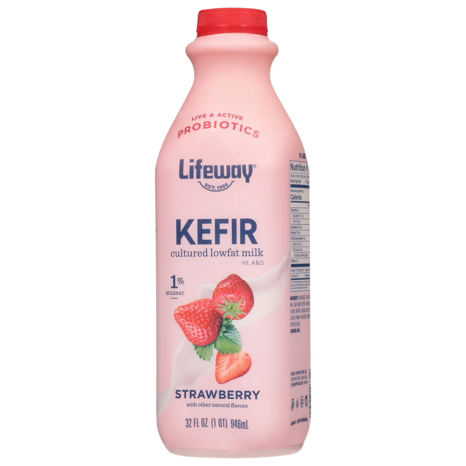 Lifeway Kefir Plain Low Fat Milk Smoothie - 32 fl oz