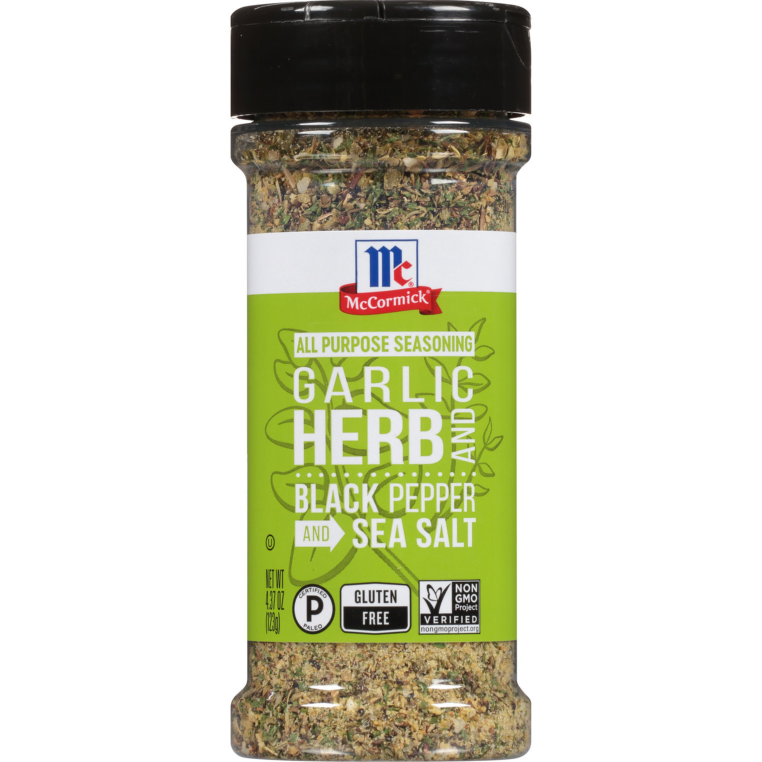 Mccormick Seasoning, Garlic and Herb, Salt Free - 4.37 oz