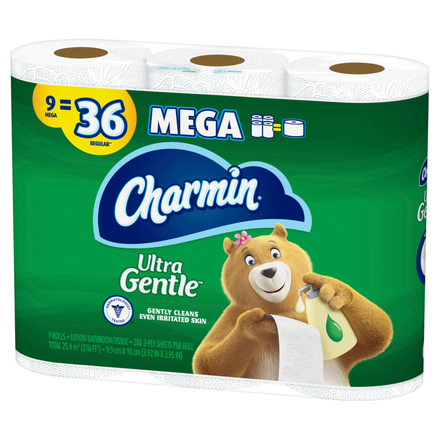 Charmin Essentials Bathroom Tissue, Strong, Unscented, Mega Roll, 2-Ply - 12 rolls