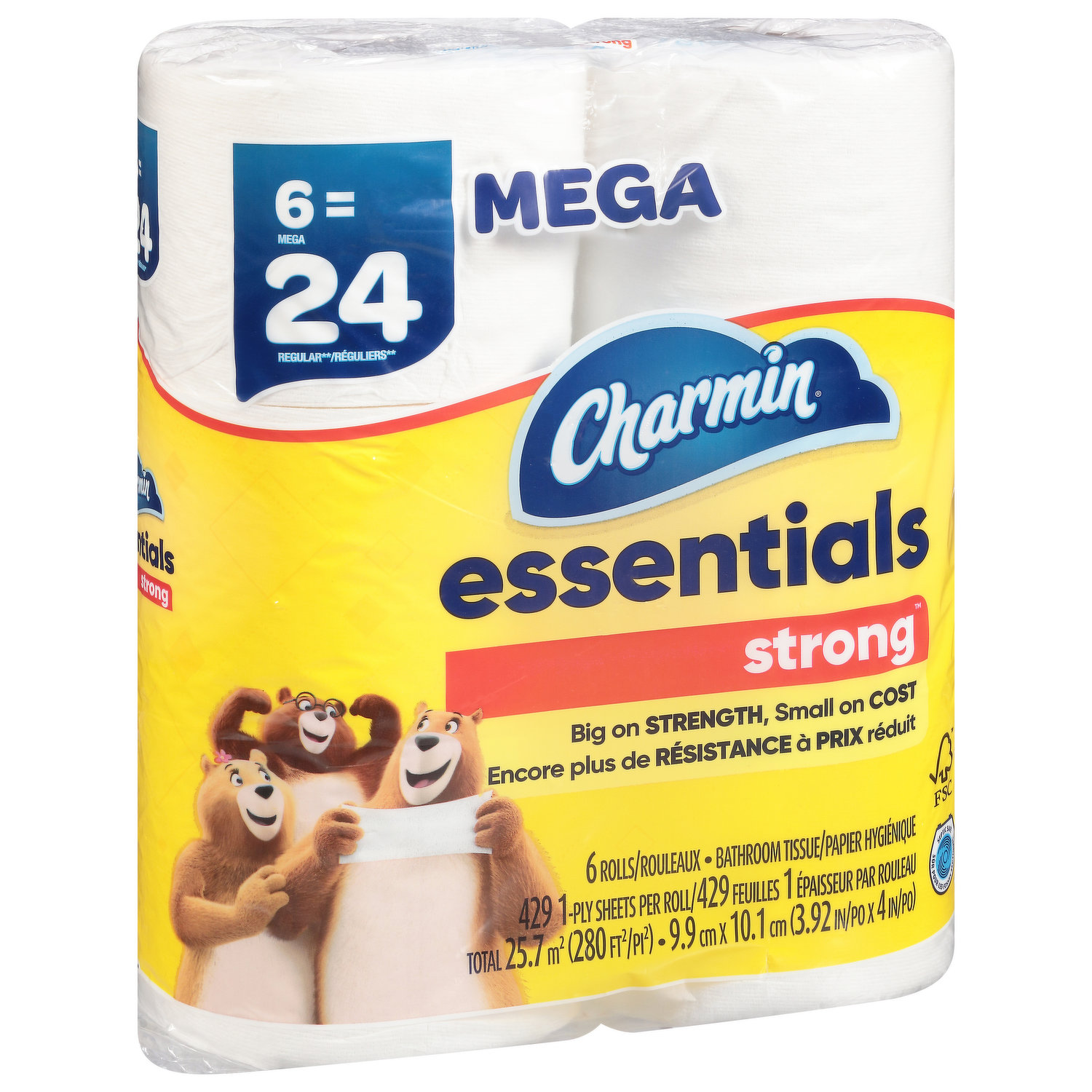 Charmin Essentials Soft Bathroom Tissue, Mega, 2-Ply