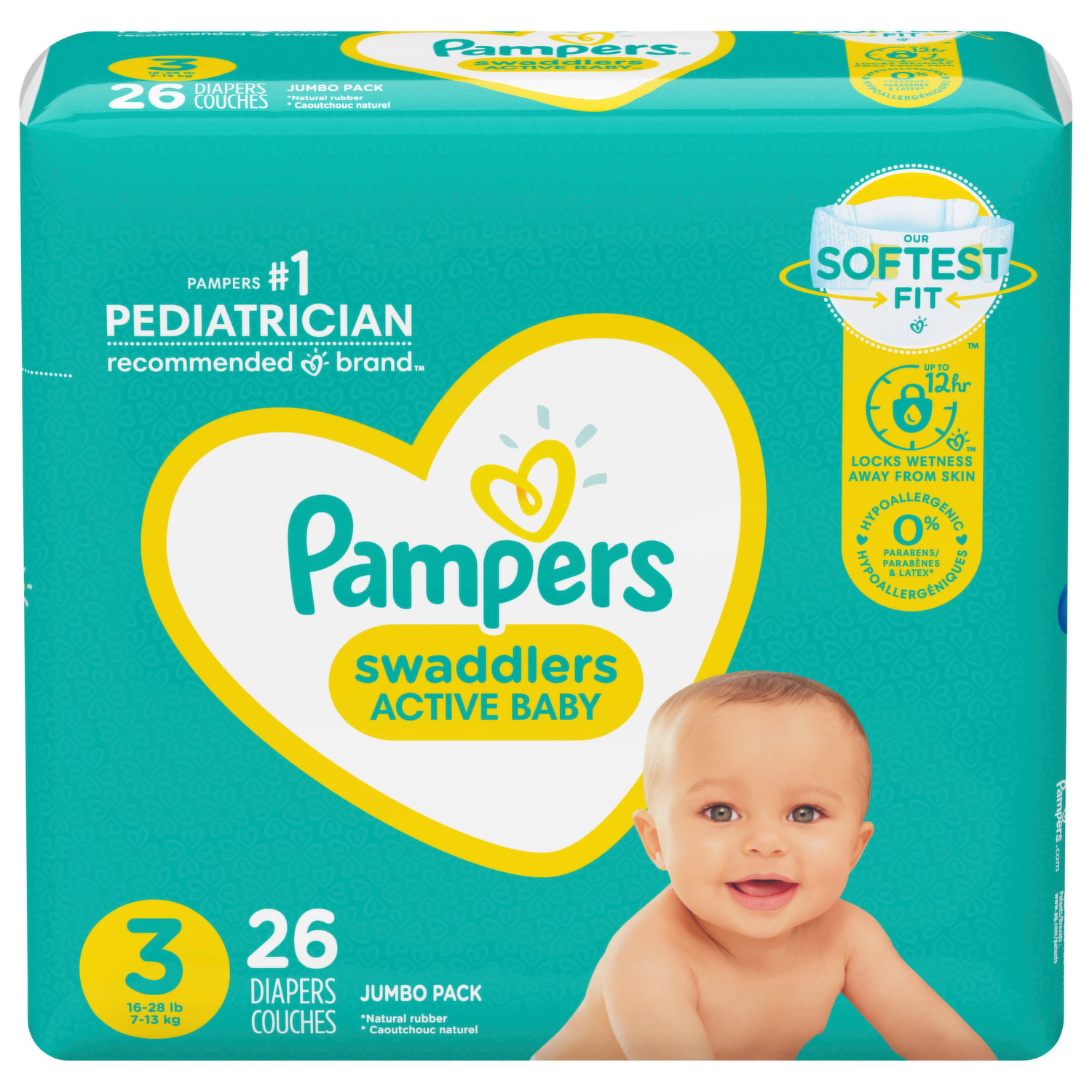 blad Vriend zuurgraad Pampers Diapers, Active Baby, 3 (16-28 lb), Jumbo Pack