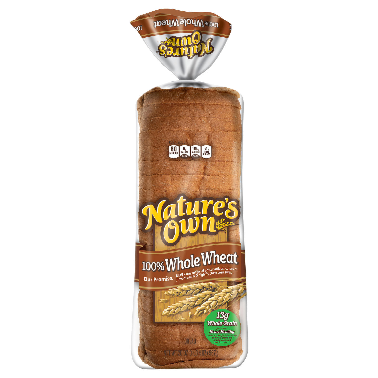 Natures Own Bread, Enriched, Honey Wheat 20 oz (1 lb 4 oz) 567 g