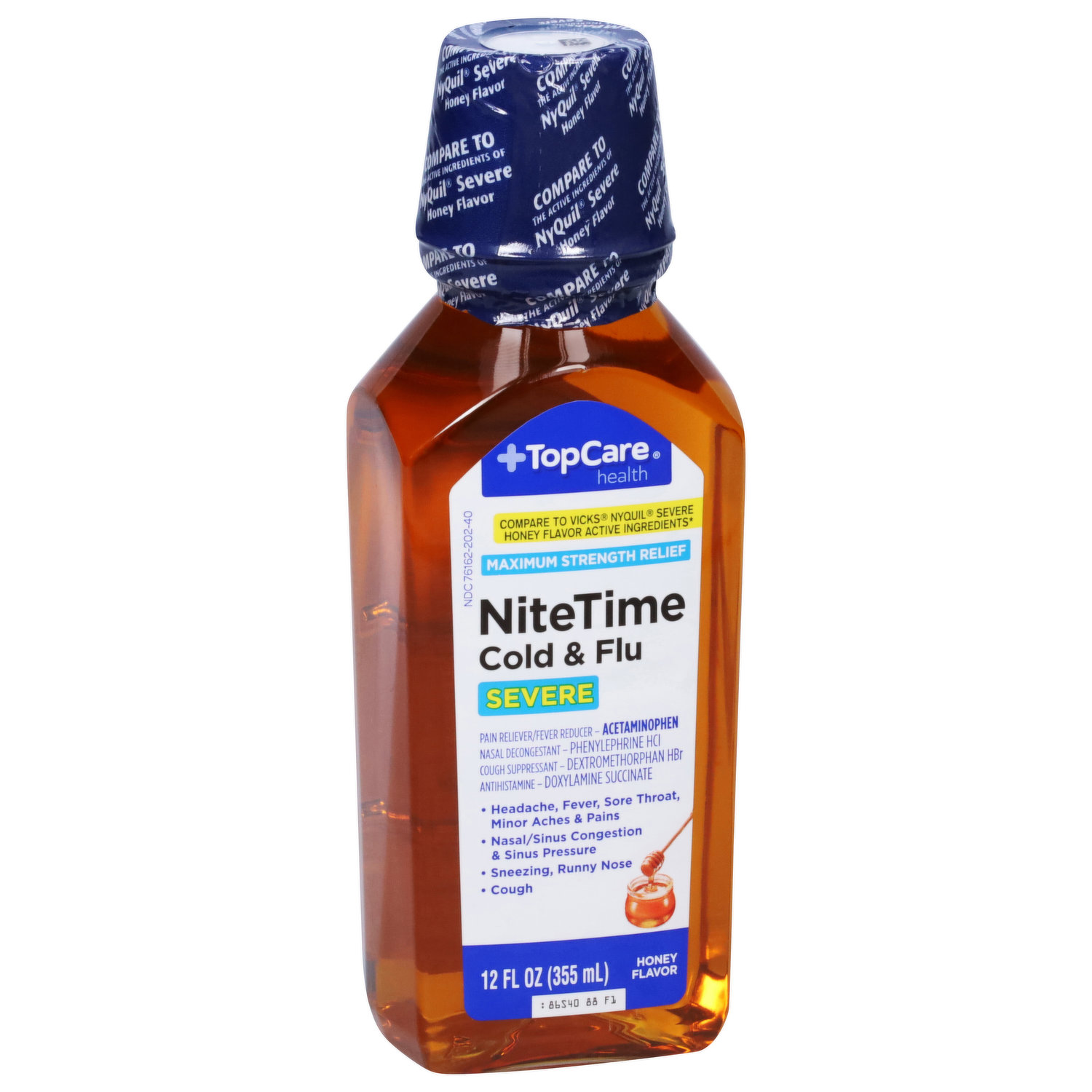 TopCare NiteTime Cold & Flu, Severe, Maximum Strength Relief