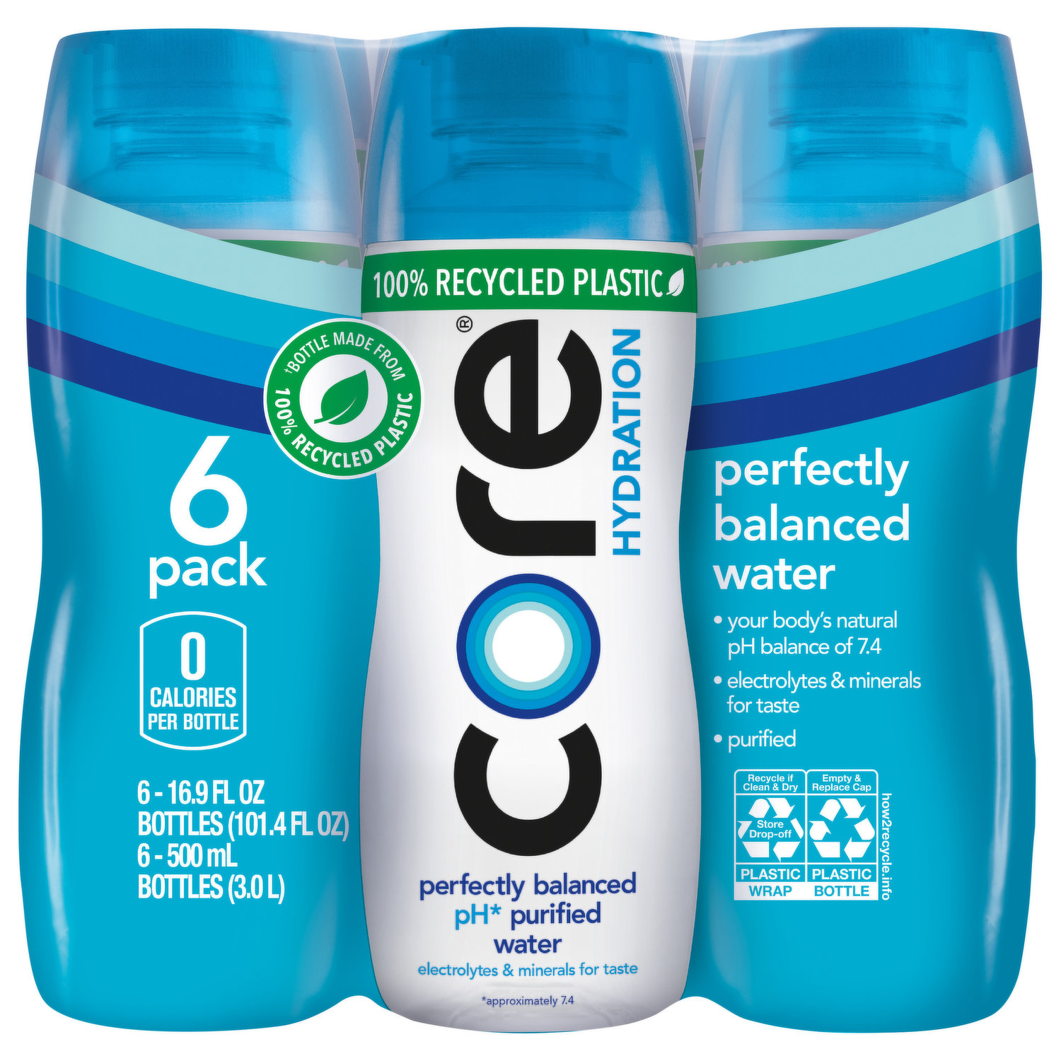 Core Hydration Perfectly Balanced Water 30.4 fl oz bottles, 6 pack