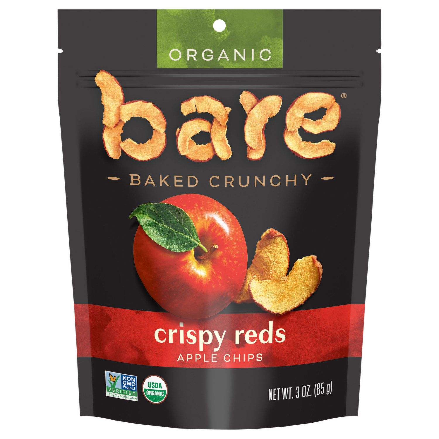 Bare Smartfood Baked Crunchy Apple Chips, Organic, Fuji & Reds - 3 oz