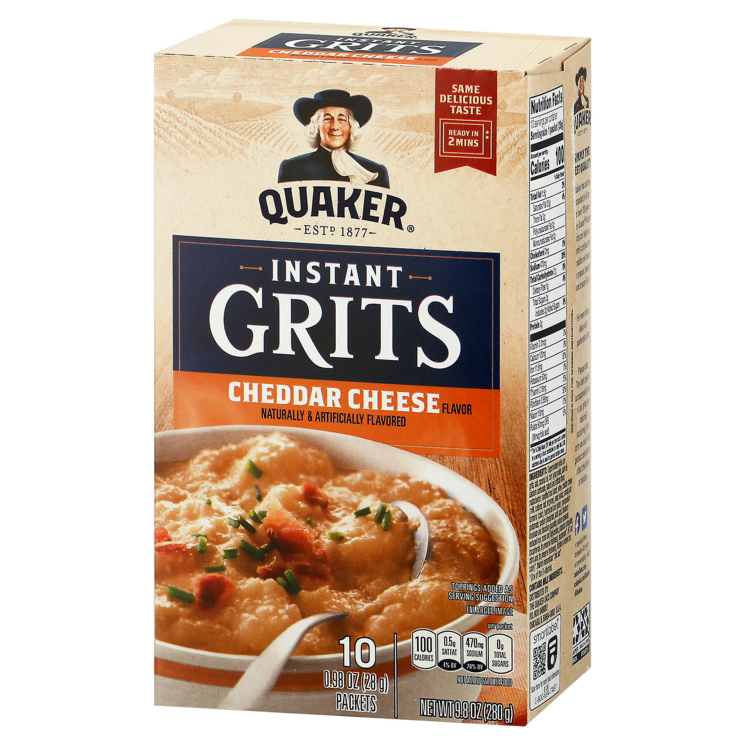 Quaker Instant Grits, Cheddar Cheese Flavor