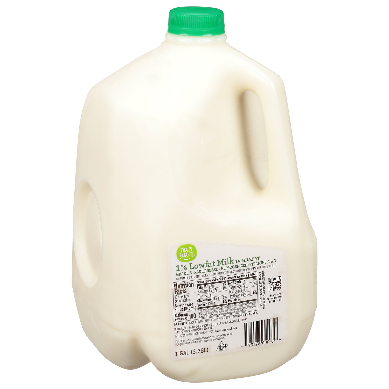 1% Low Fat Milk Jug: Calories & Nutrition