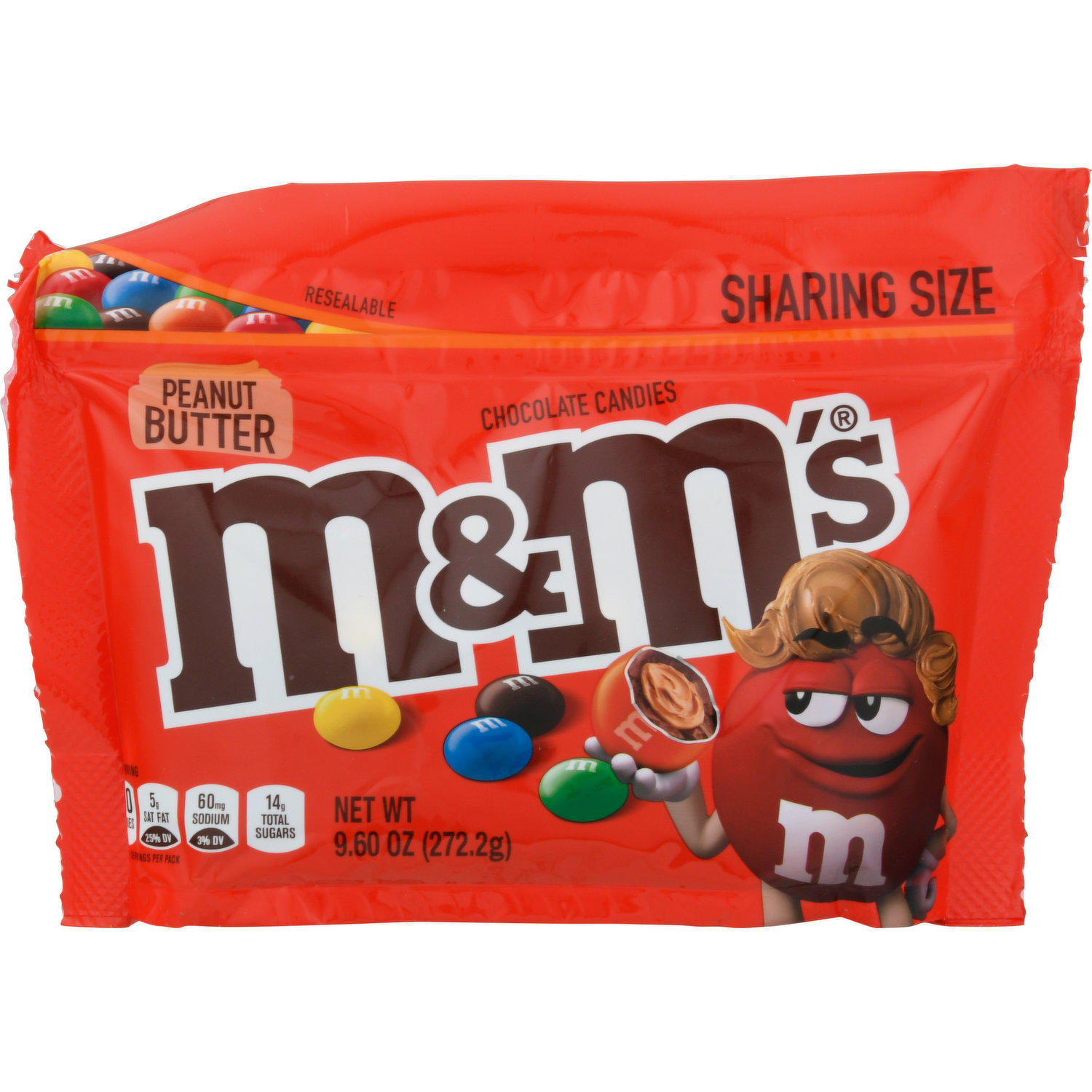 M&MS Caramel Chocolate Candy Sharing Size 9.6-Ounce Bag (Pack of 8)