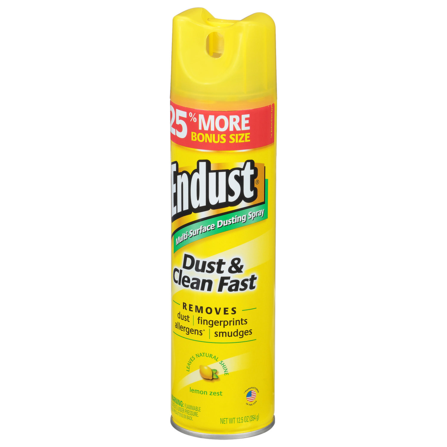 Endust Multi-Surface Dusting and Cleaning Spray, Lemon Zest, 12.5