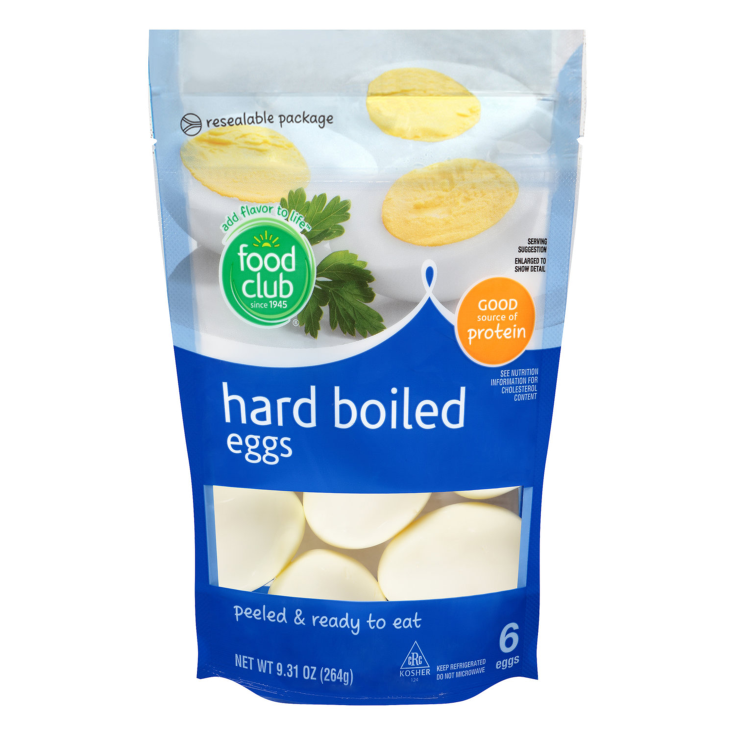 Great Value Cage-Free Hard Boiled Eggs, 9.31 oz, 6 Count