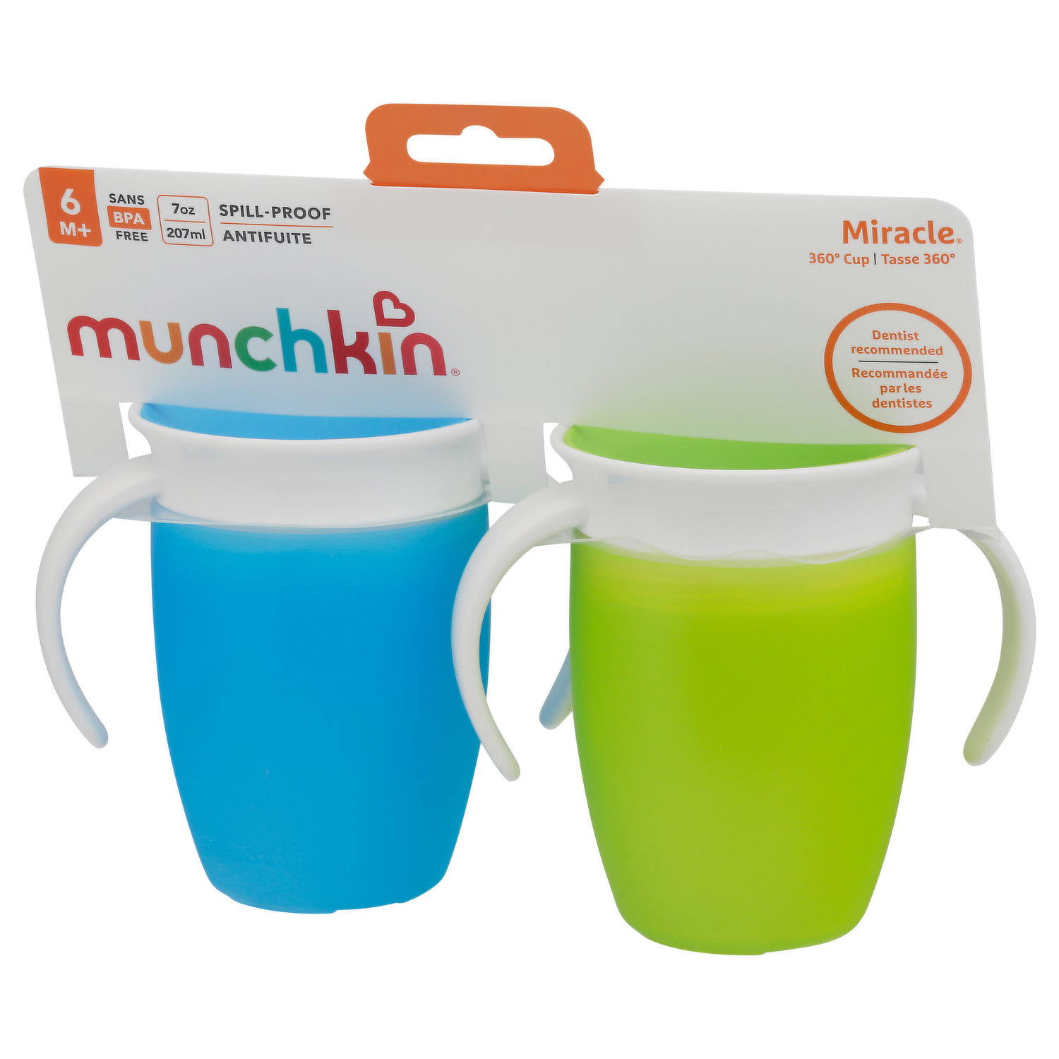 Munchkin Miracle Cup, 360 Degrees, 7 Ounce, 6 M+ - 2 cups