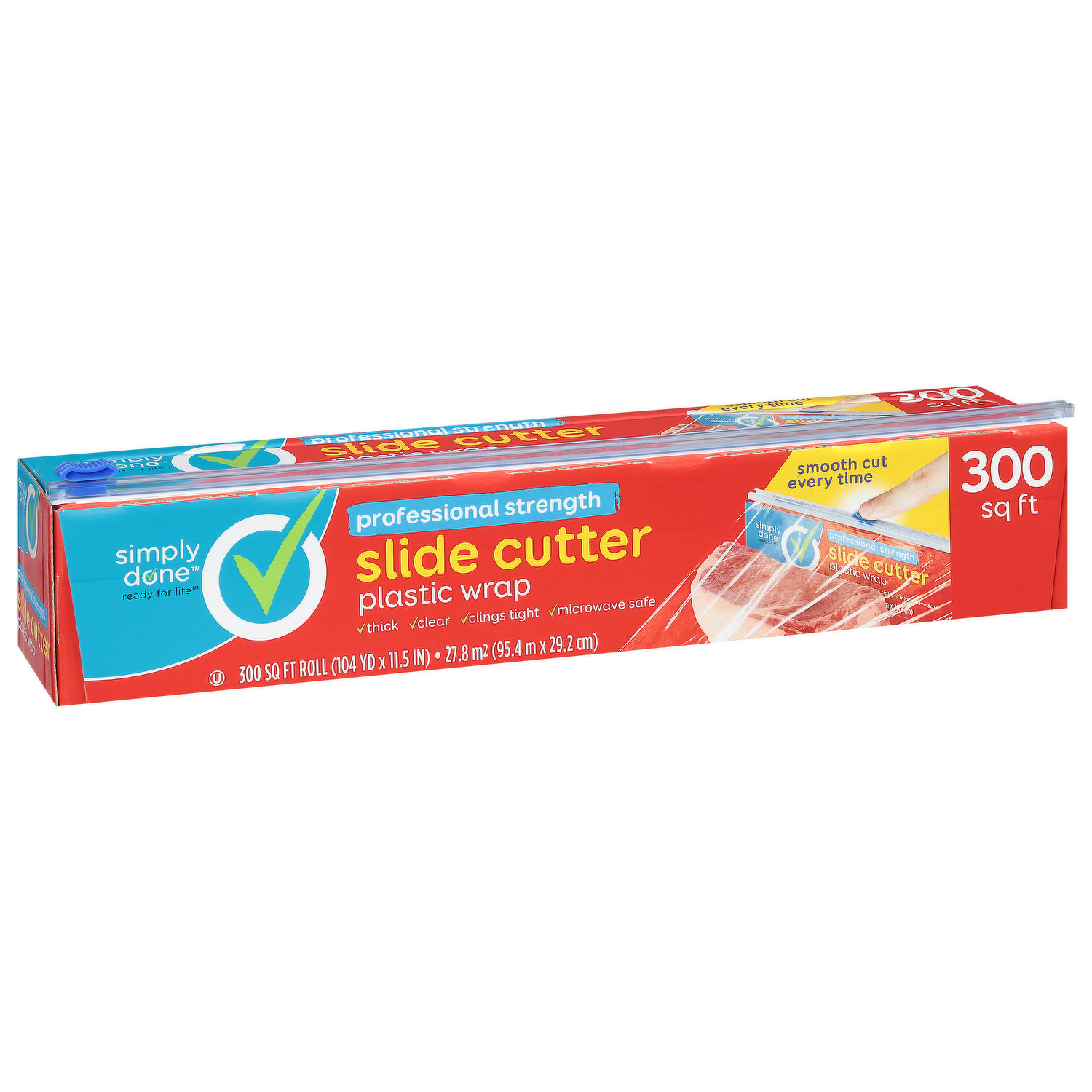 Simply Done Plastic Wrap, Professional Strength, Slide Cutter