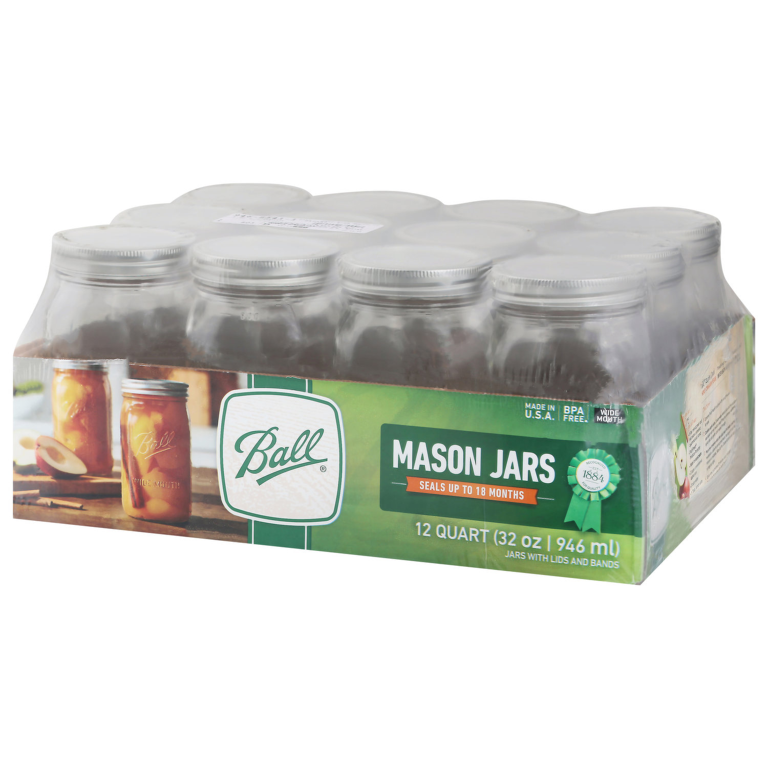 Ball 1 Quart Wide Mouth Mason Canning Jar (12-Count) - Farr's Hardware