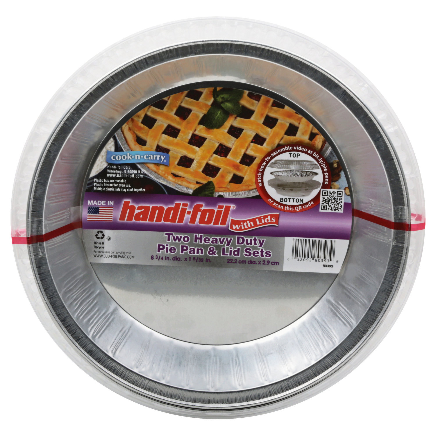 Handi-Foil Eco-Foil Cook-n-Carry 2 lb. Loaf Pans w/ Lid, 3 Pack