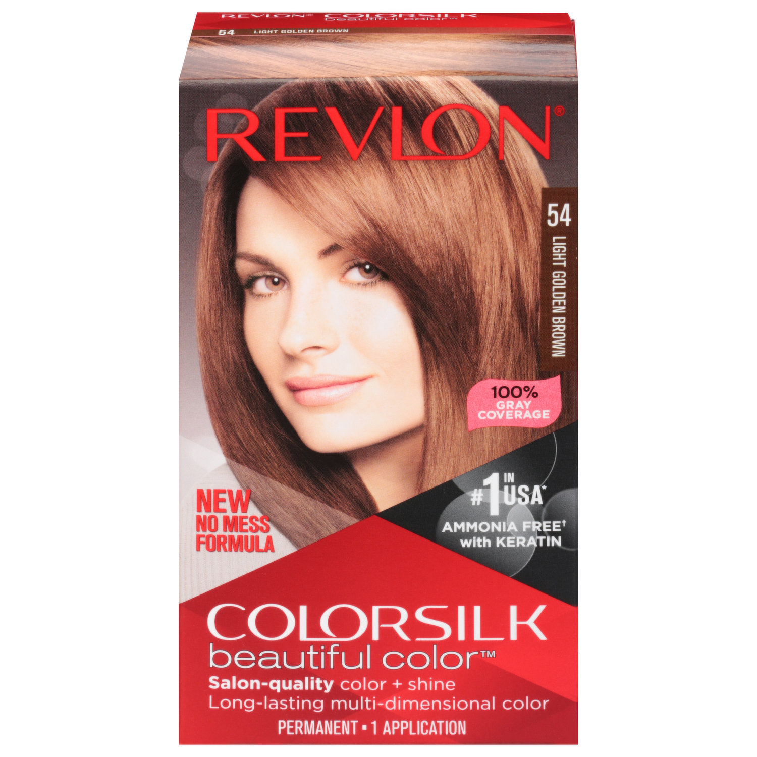 Revlon Hair Color, Permanent, Light Golden Brown 54