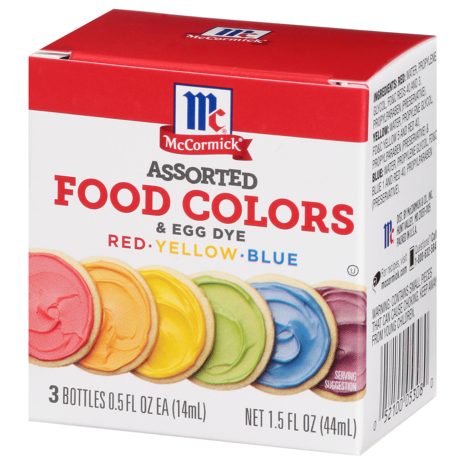 Mccormick Assorted Food Color & Egg Dye, 1 fl oz, 4 Count