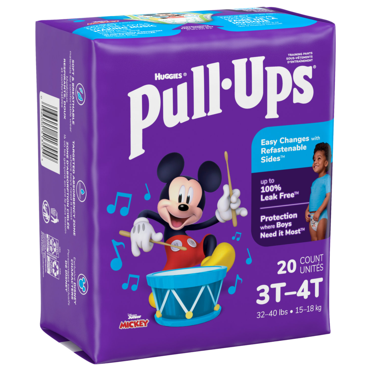 Huggies Pull-Ups Plus Training Pants For Boys Size 3T-4T: 32-40lbs