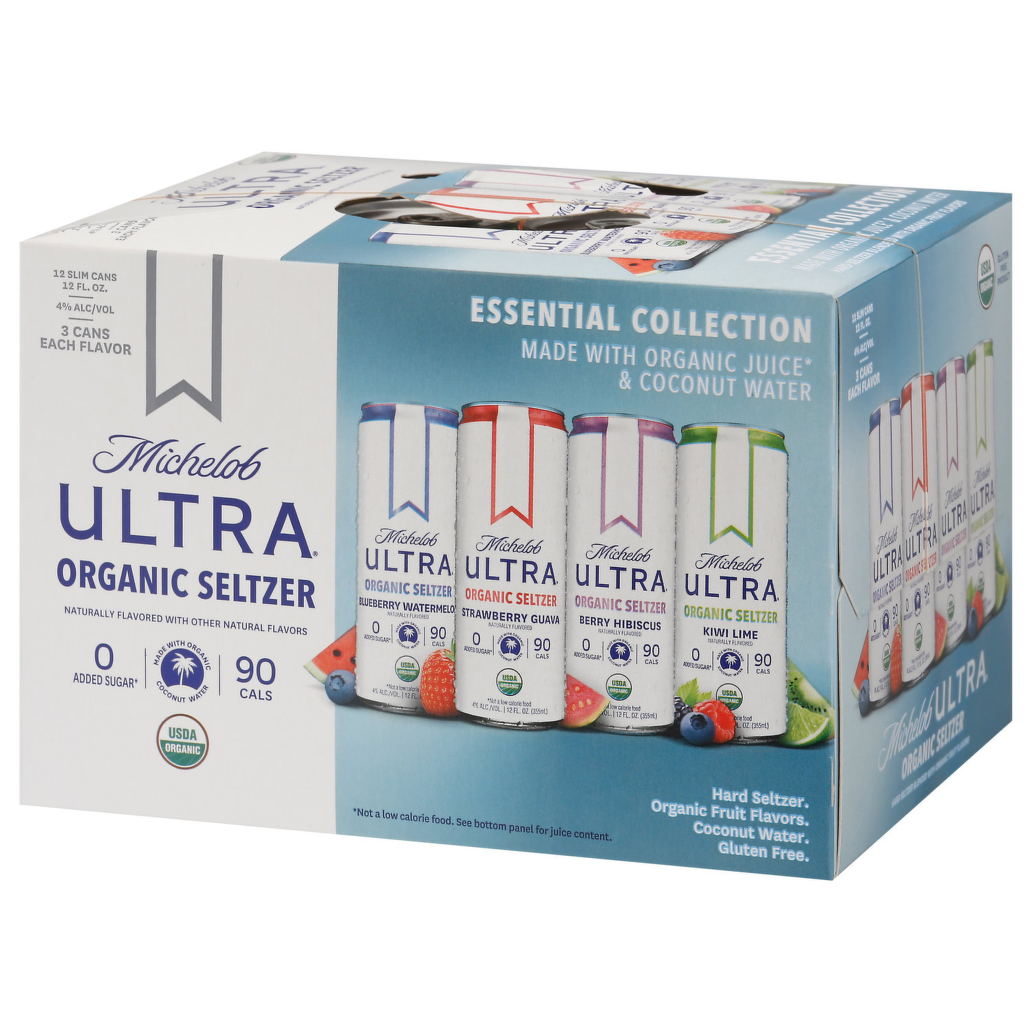 Michelob Ultra Hard Seltzer, Organic, Signature Collection - 12 pack, 12 fl oz slim cans