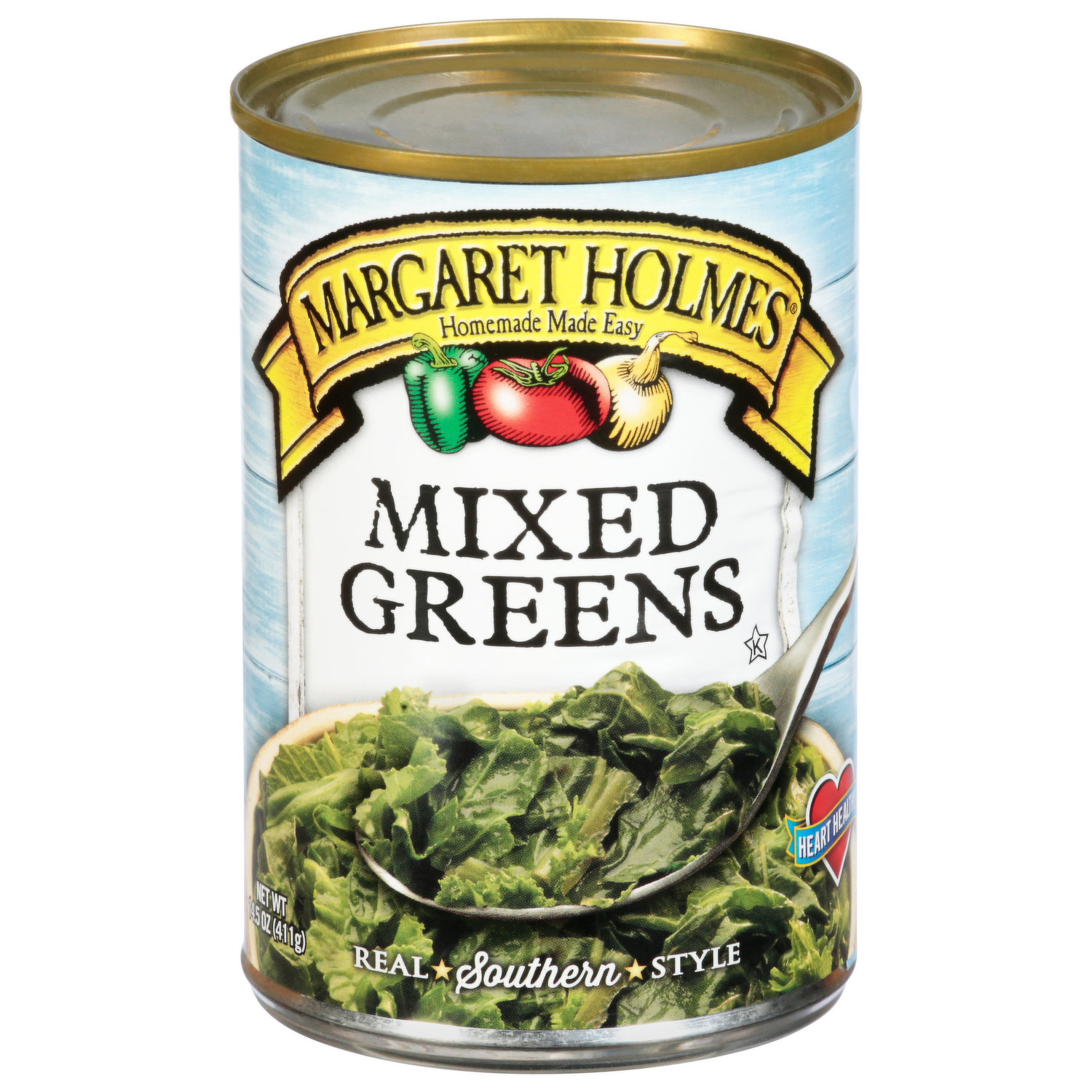 Margaret Holmes Seasoned Mixed Greens, Canned Vegetables, 27 oz