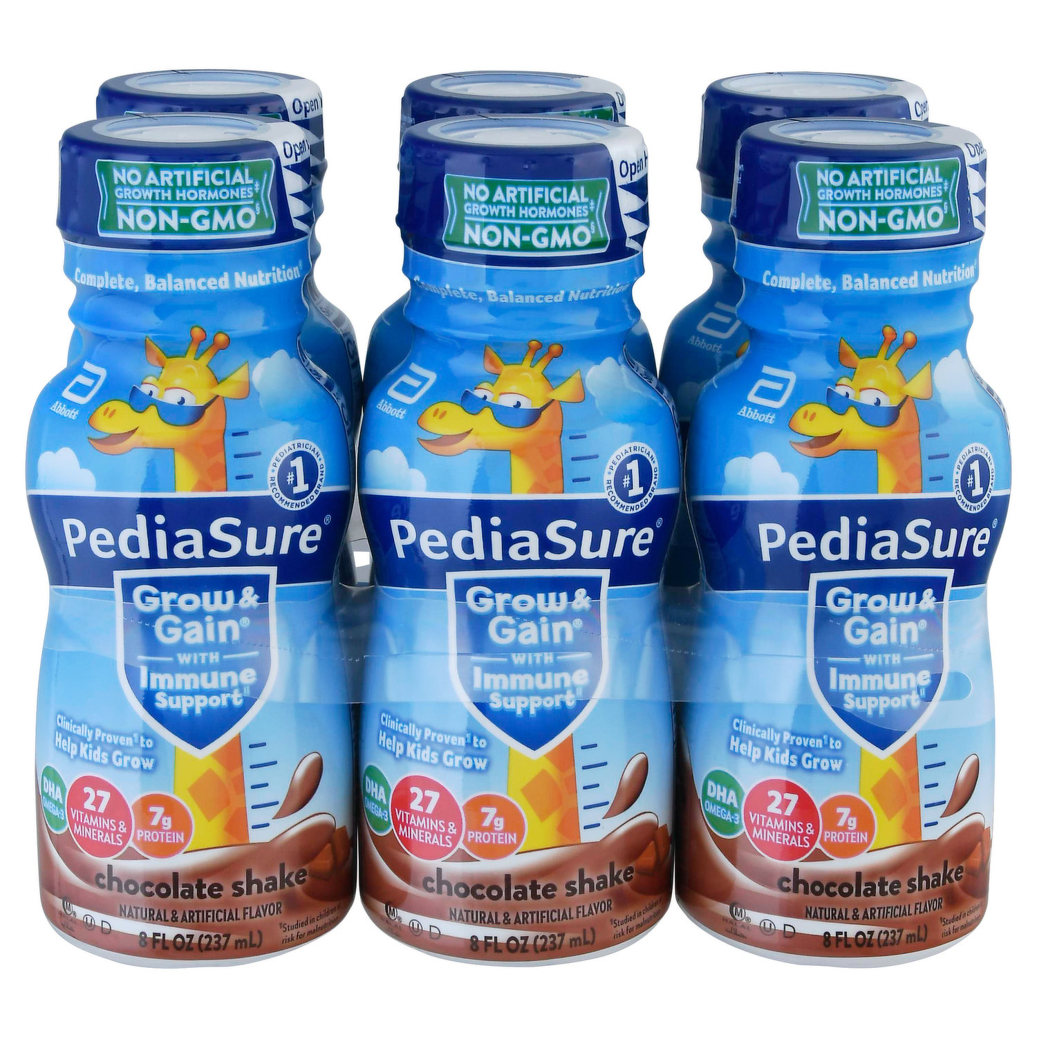 PediaSure Grow & Gain Kids Nutritional Shake Chocolate Ready-to-Drink  Bottles, 24 pk./8 fl. oz.