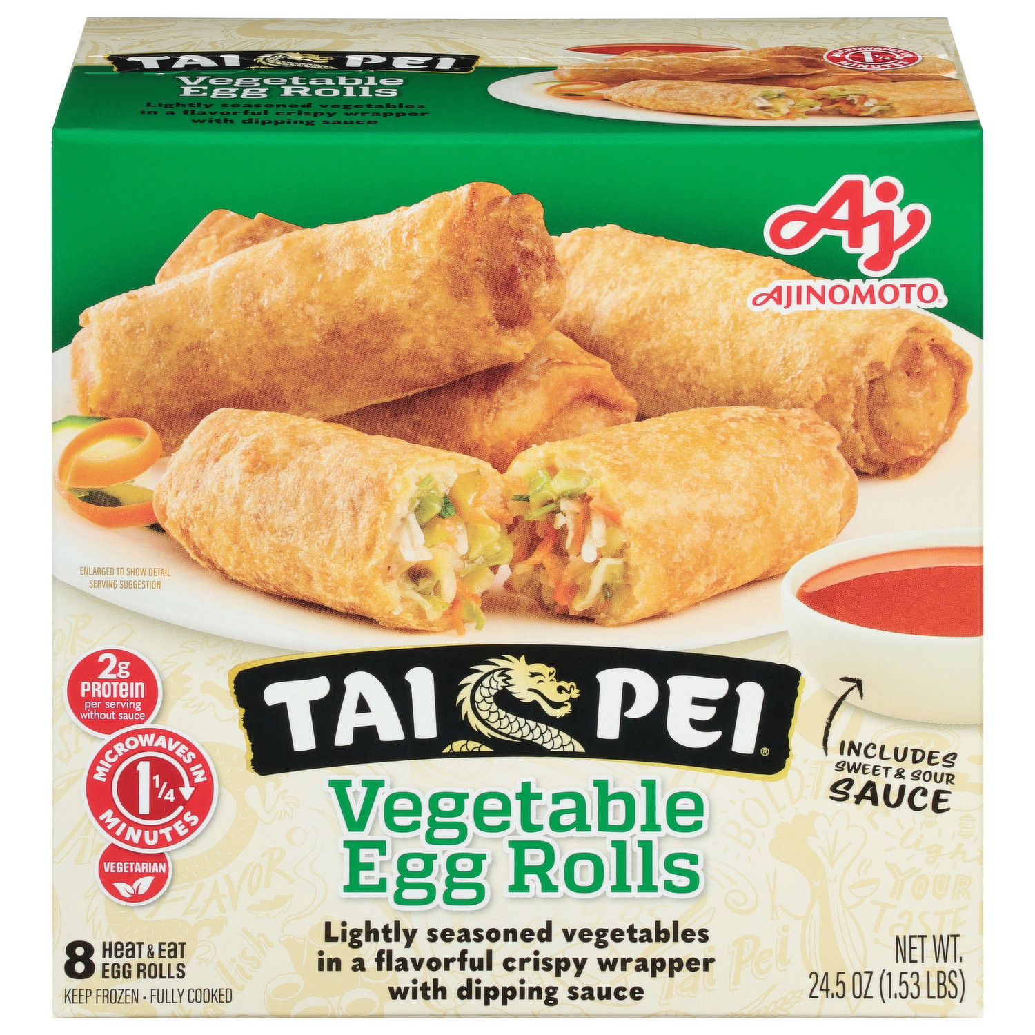 Chung's 12 oz 4 Count Vegetable Egg Roll Carton with Sauce