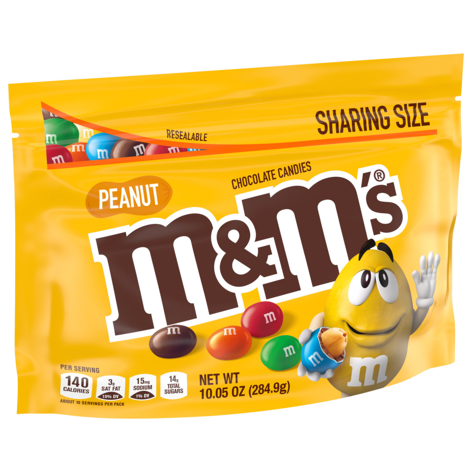 M&M'S, Peanut Milk Chocolate Candies, Sharing Bag, 400g