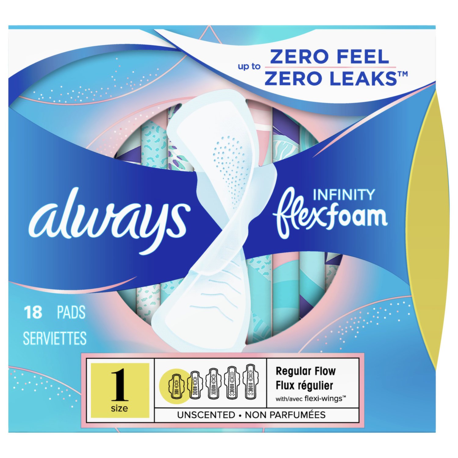 Always Pads, Flexi-Wings, Regular Flow, Size 1, Unscented - Brookshire's