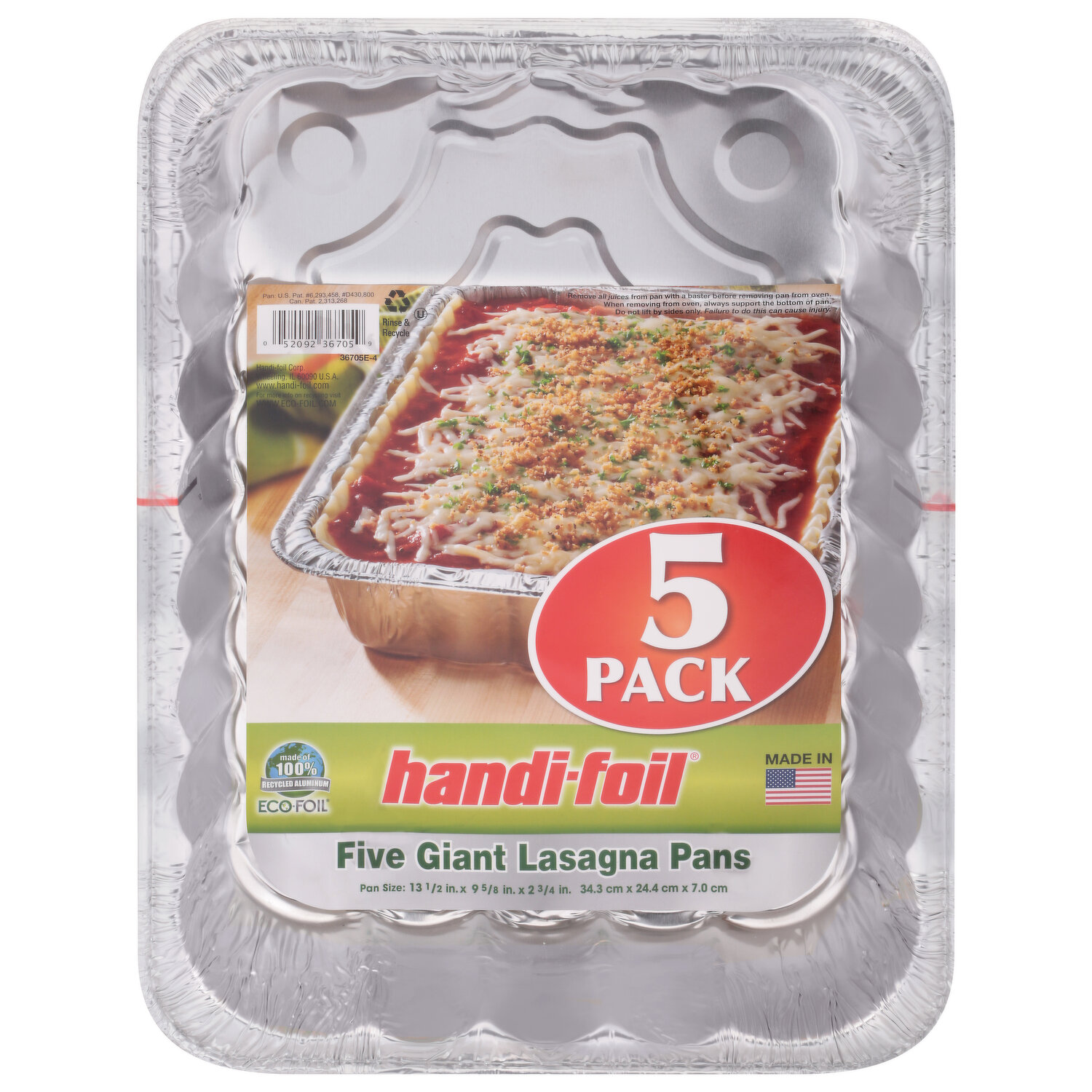 Handi Foil Eco-Foil Cook-N-Carry All Purpose Pan & Lid, Giant