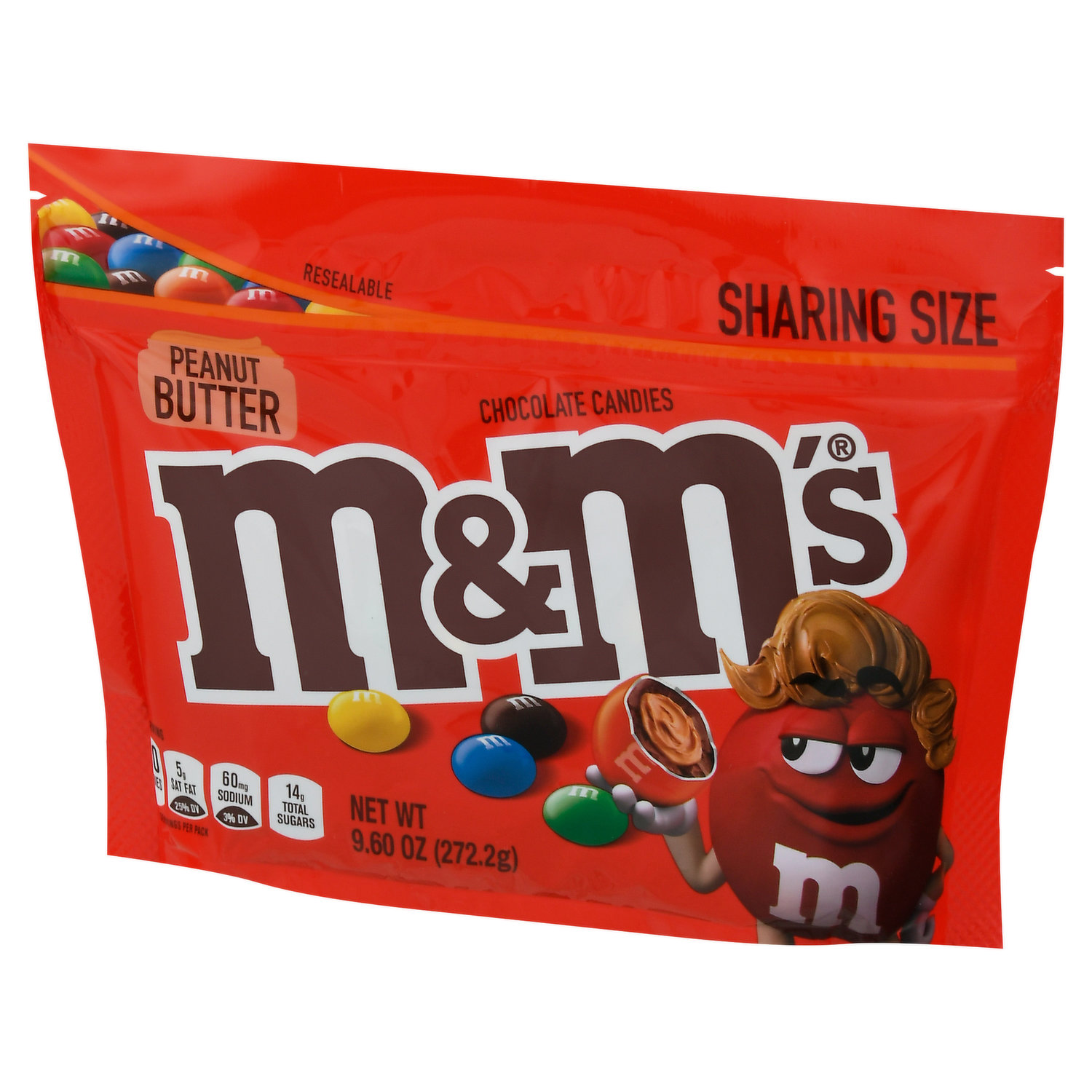 M & M Chocolate Candies, Peanut Butter, Share Size - 2.83 oz