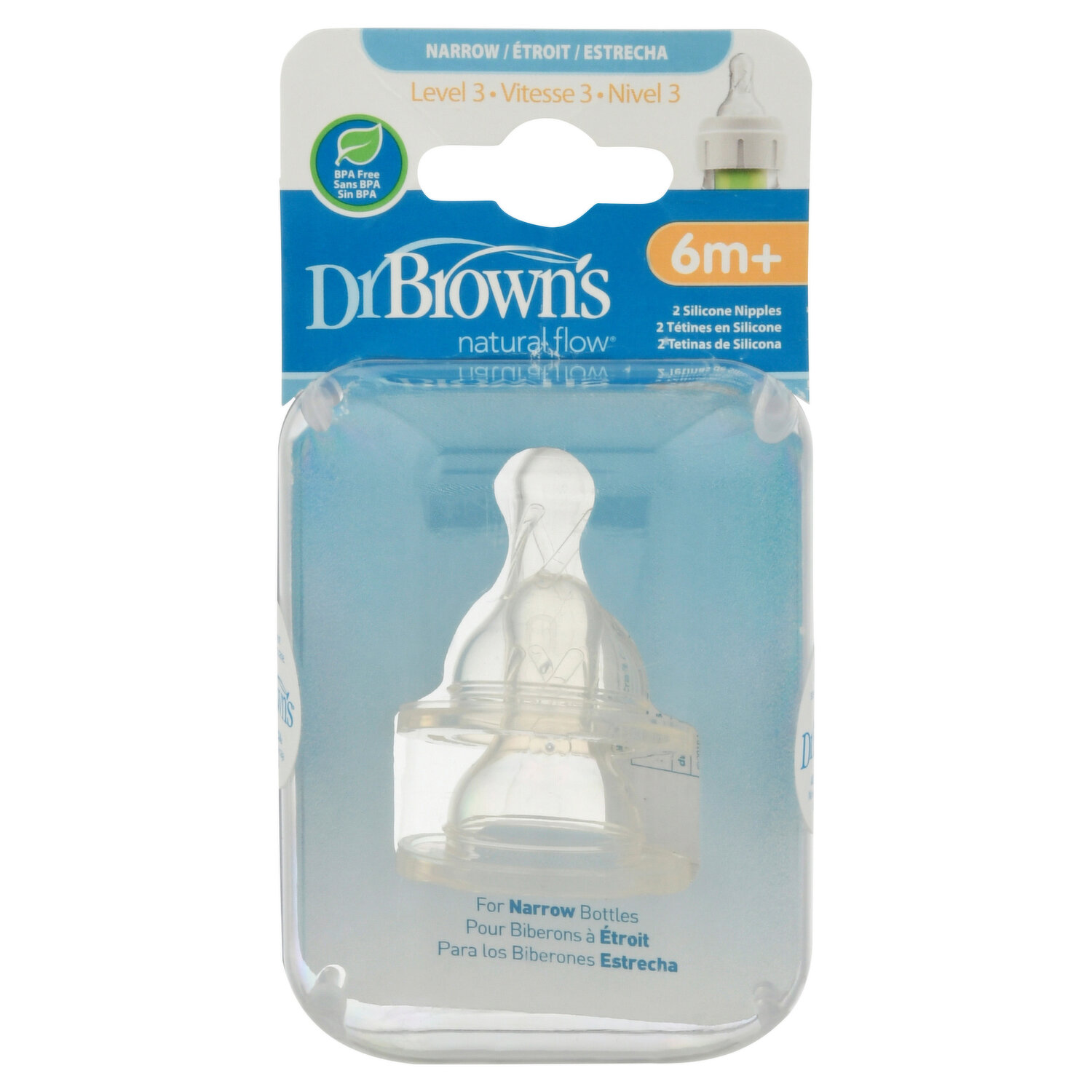 Dr. Browns - Tetina de Silicón Nivel 1 (0-3m), 2-Pack