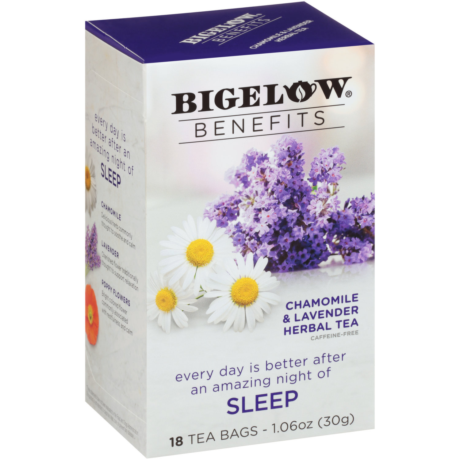 Bigelow Benefits Calm Stomach Ginger Peach Herbal Tea, 18 Tea Bags