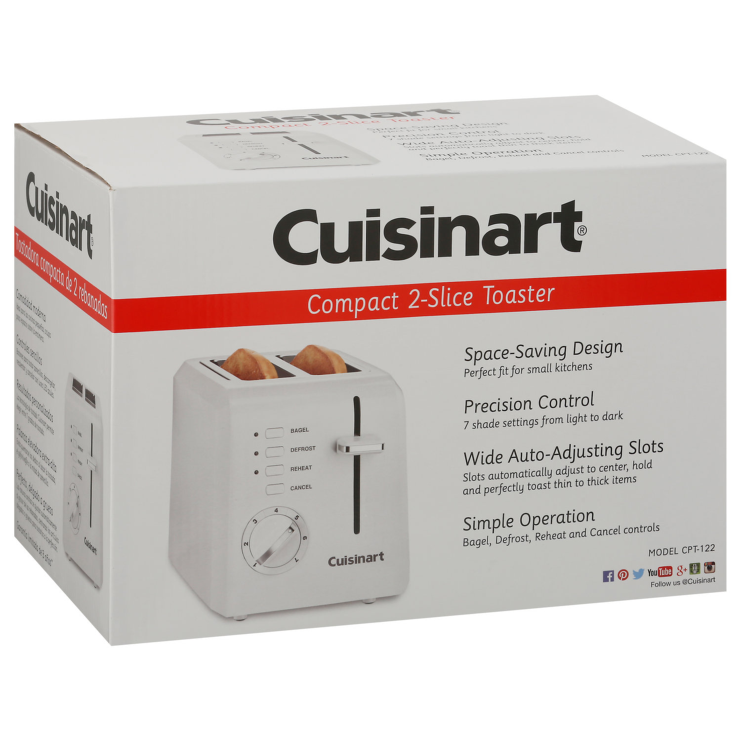 Cuisinart CPT-142C 4-Slice Compact Toaster, White