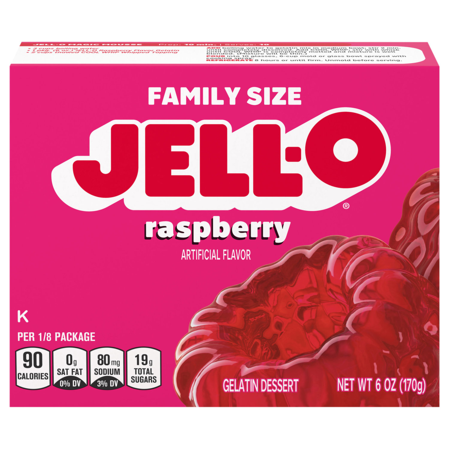 Jell-O Sours Blue Raspberry Ready-to-Eat Jello Cups Gelatin Snack