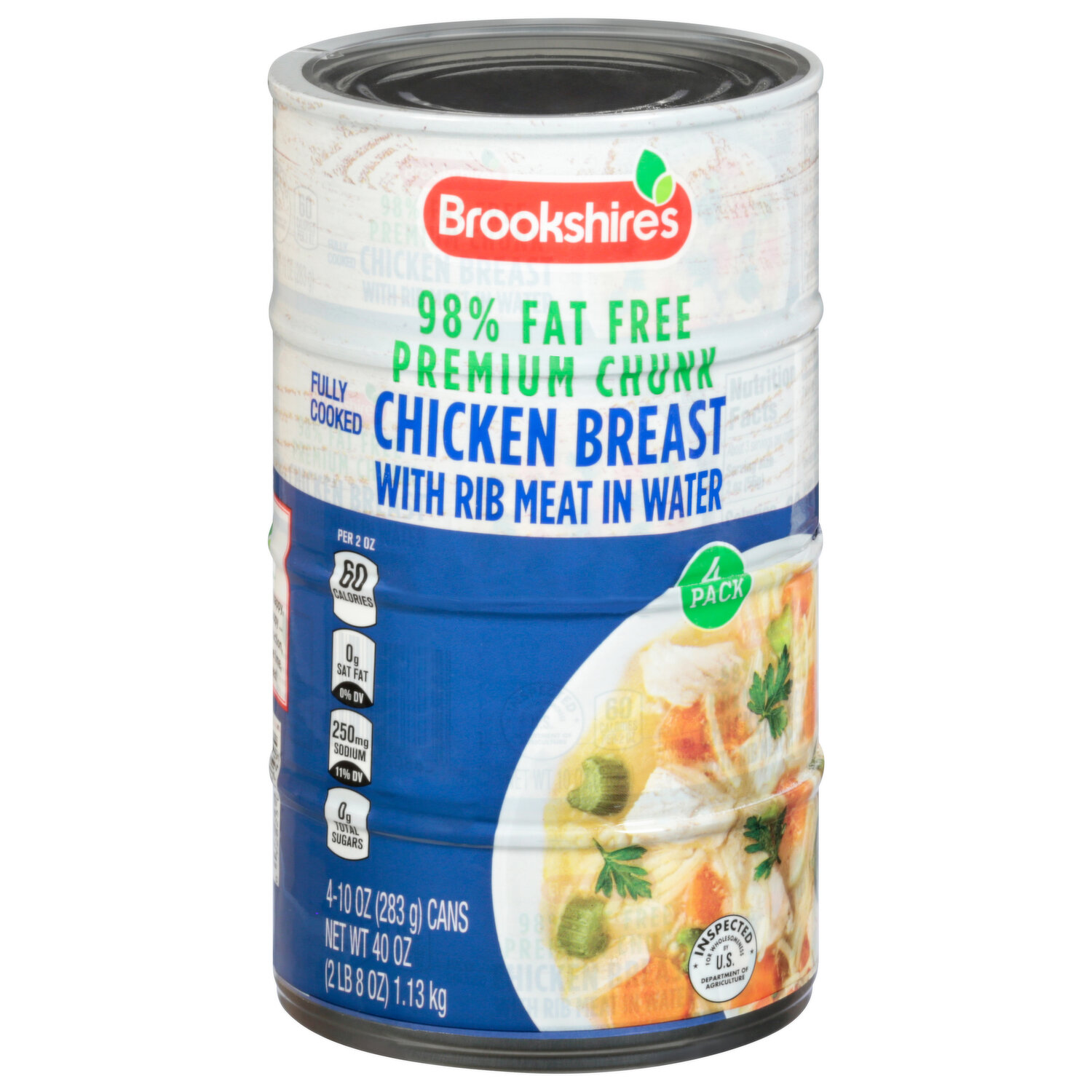 Brookshire's Chicken Breast with Rib Meat in Water, 98% Fat Free 