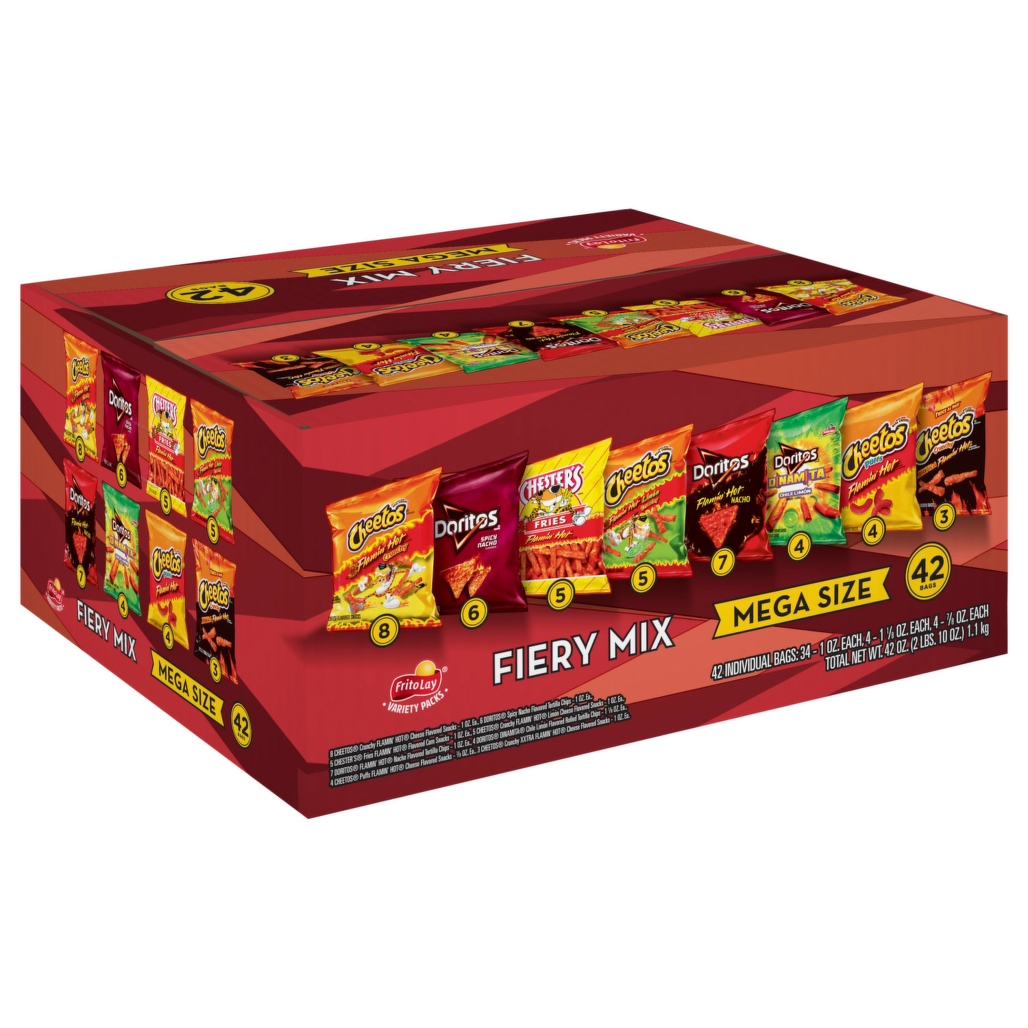 Cheetos, Flamin' Hot & Doritos Dinamita Chile Limon Snacks, 8 oz. Bag 