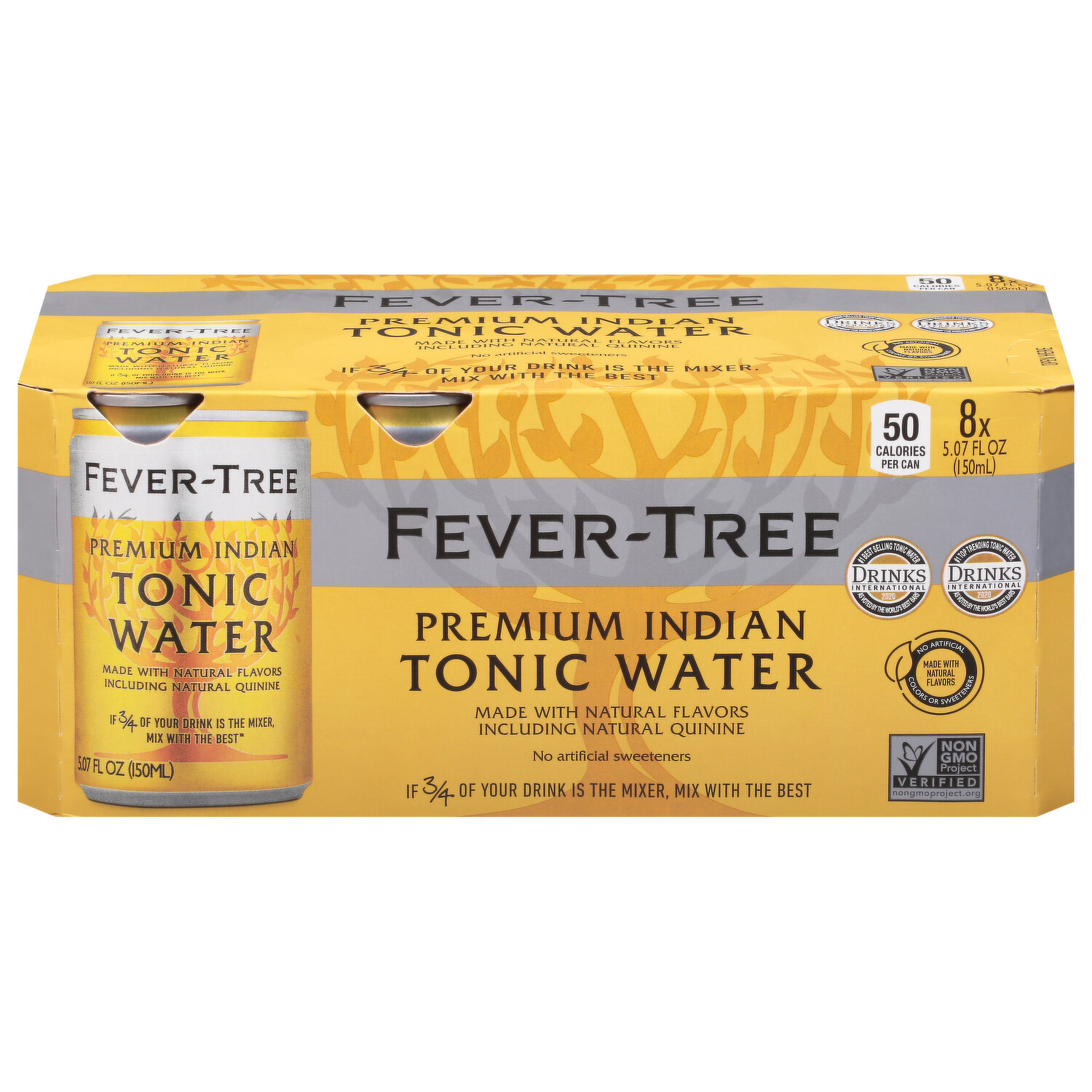 8 Bottles) Fever-Tree Premium Tonic Water, 16.9 Fl Oz 