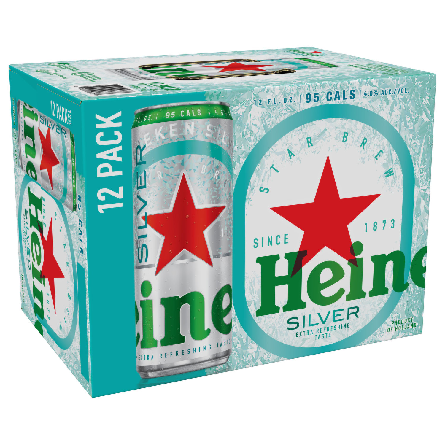 Heineken Beer, Premium Malt Lager, Silver, 12 Pack