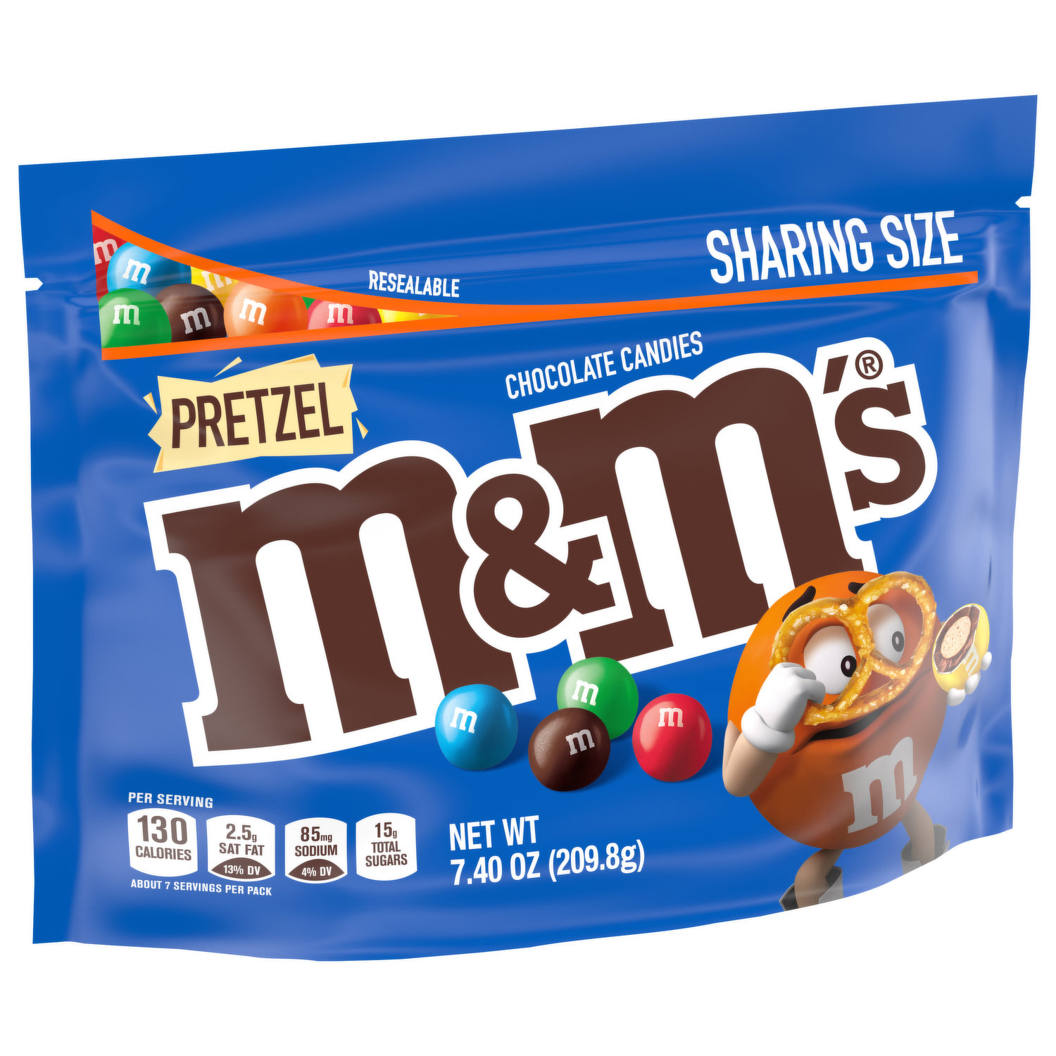 M&M Fun Size Pretzel Chocolate Candies, Chocolate
