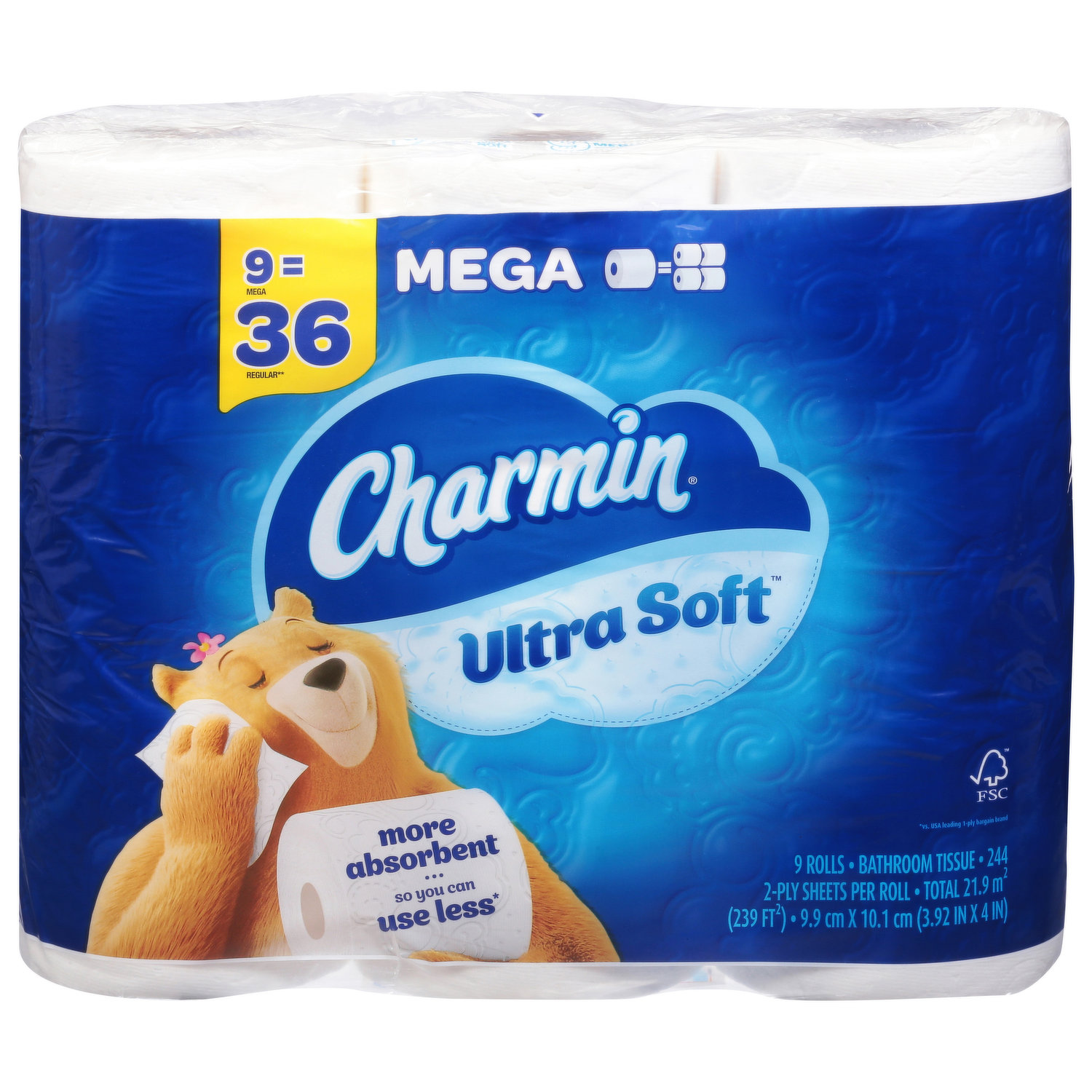 Charmin Essentials Soft Bathroom Tissue, Mega, 2-Ply