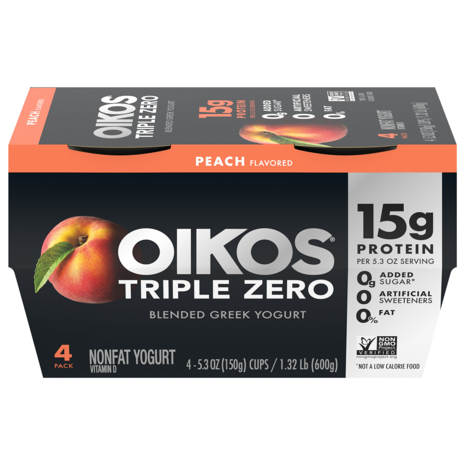 Oikos Triple Zero Mixed Berry Flavored Nonfat Yogurt, 5.3 oz, 4 count