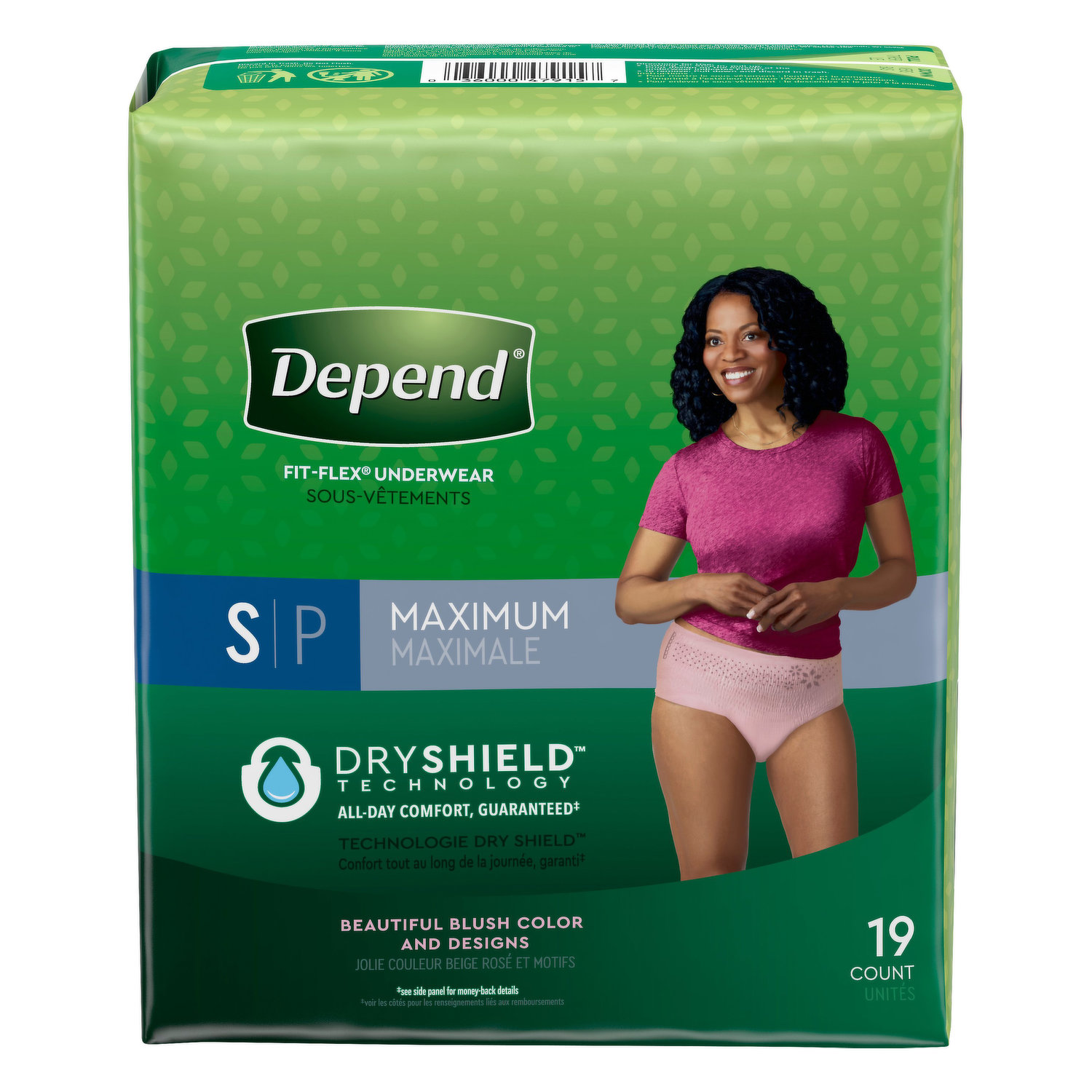 Depend Women's Fresh Protection Incontinence Underwear Maximum Blush S/P -  44 ct box