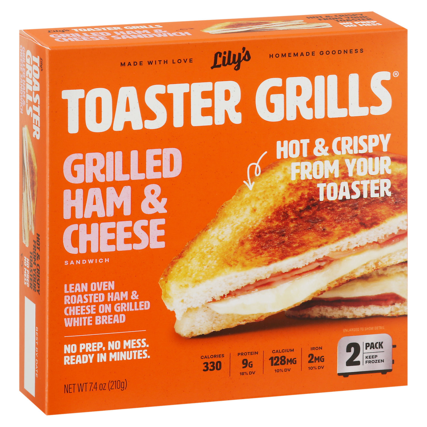 Lily's Toaster Grills Sandwich, Grilled American Cheese, 2 Pack 2