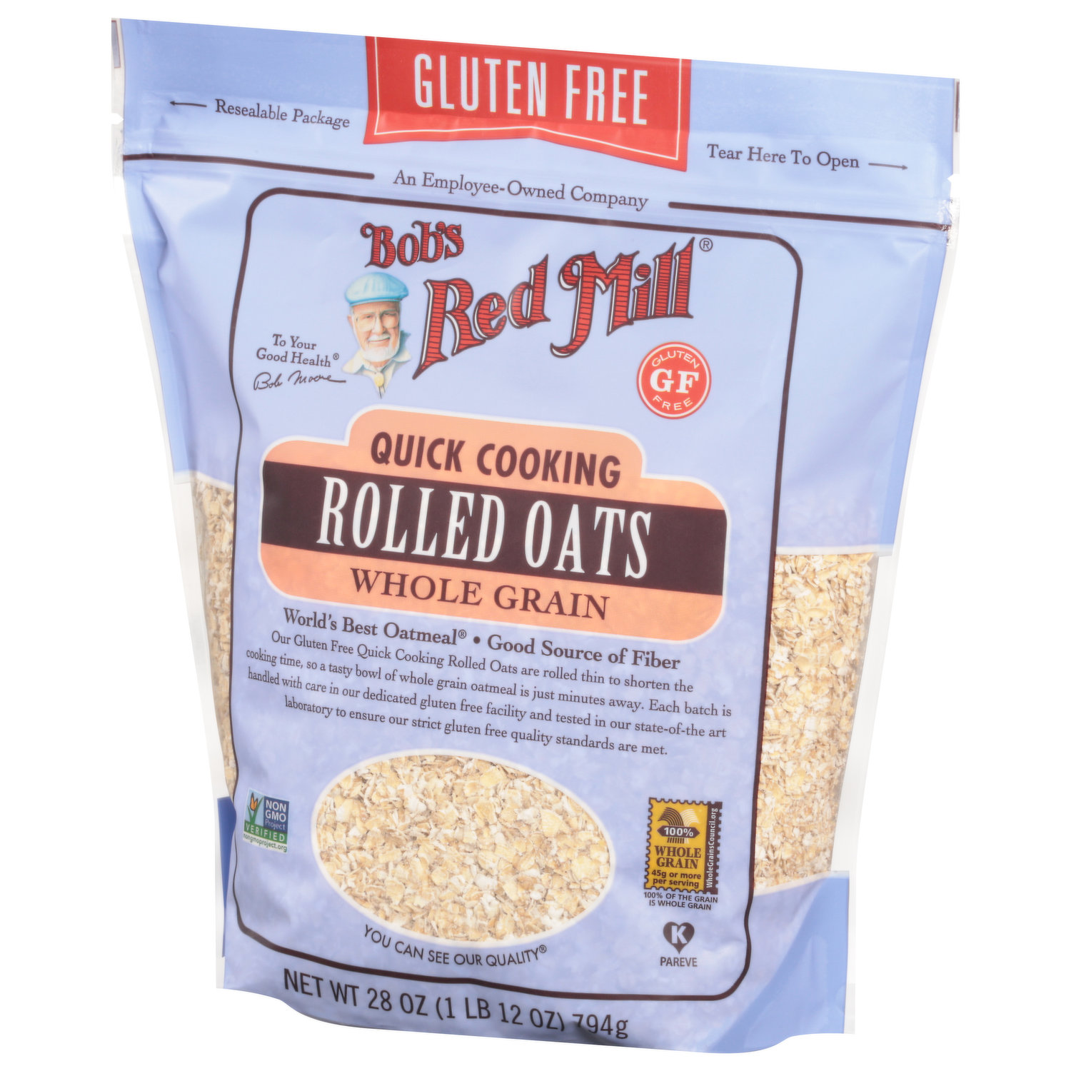 Bob's Red Mill 25 lb. Quick-Cooking Whole Grain Rolled Oats