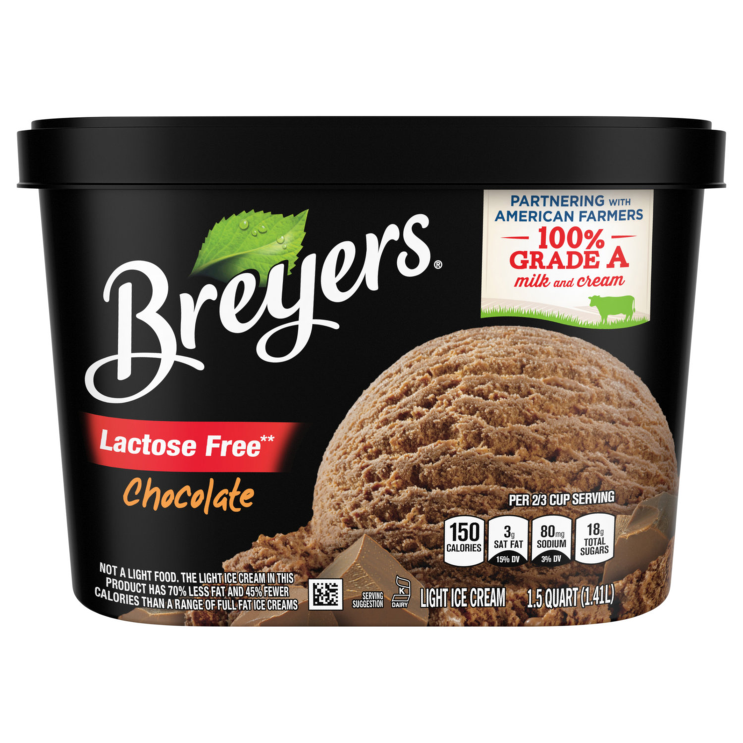 Breyers Ice Cream, Light, Lactose Free, Vanilla