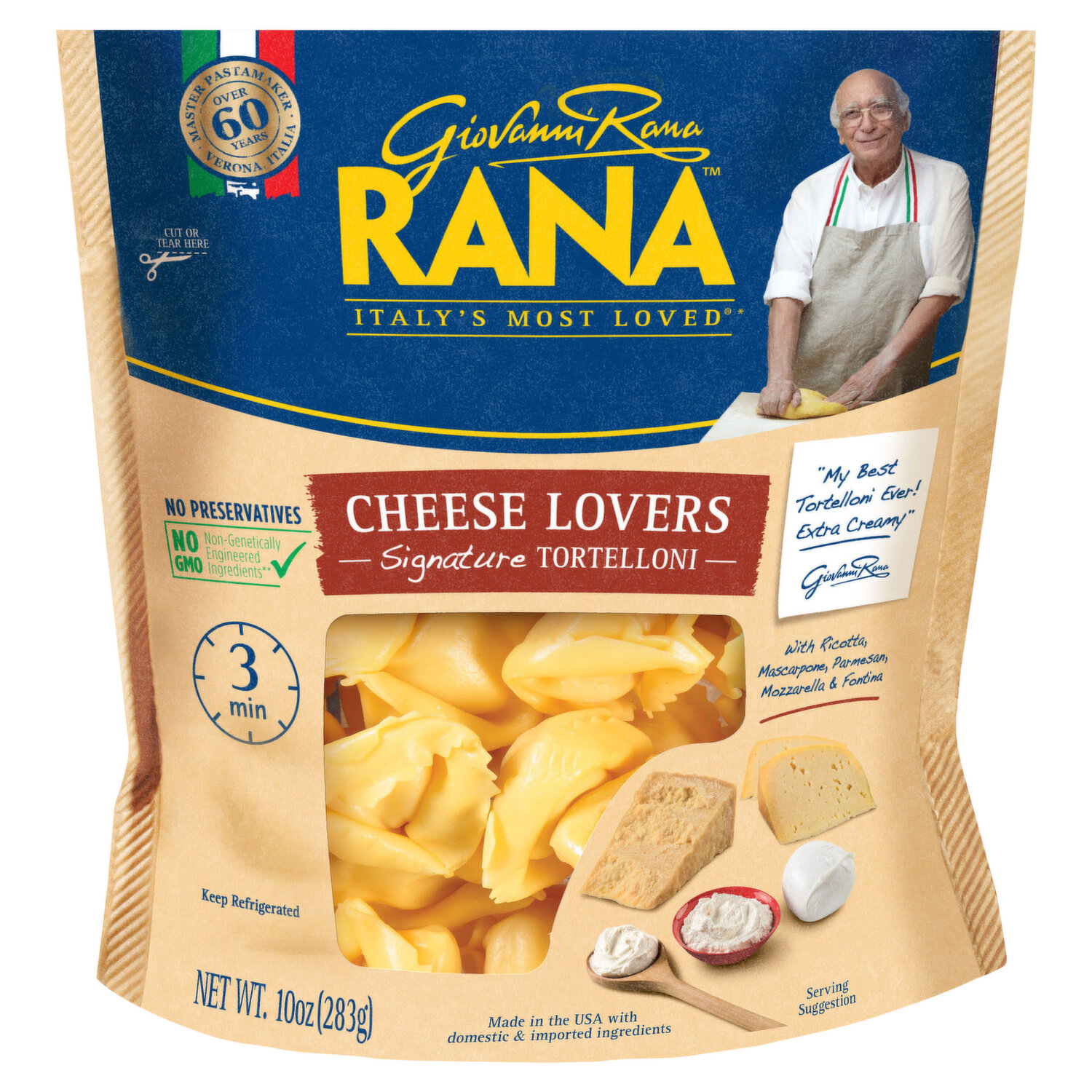 GIOVANNI RANA SPINACH & RICOTTA RAVIOLI FAMILY SIZE 4 MINUTES / 20 OZ