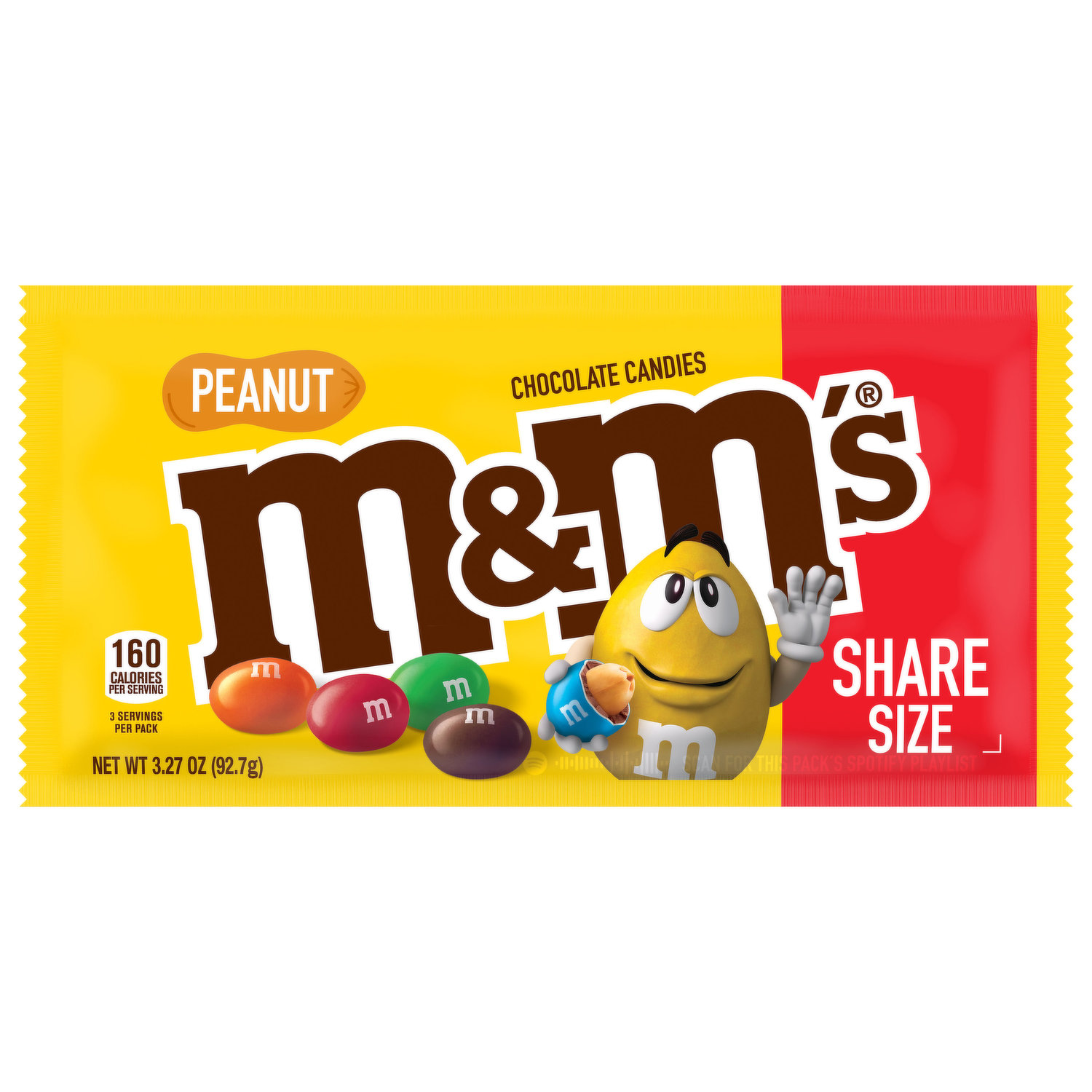 M&M'S Peanut Milk Chocolate Glow In The Dark Fun Size Halloween