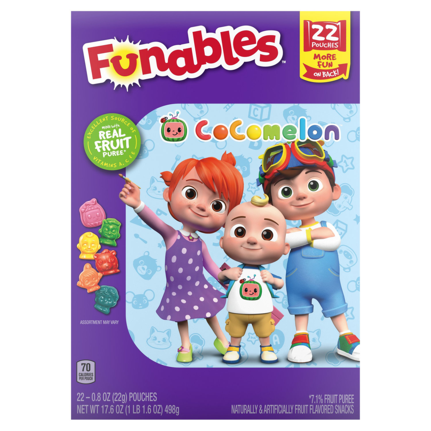 Funables - Funables, Fruit Flavored Snacks, Trolls (10 count