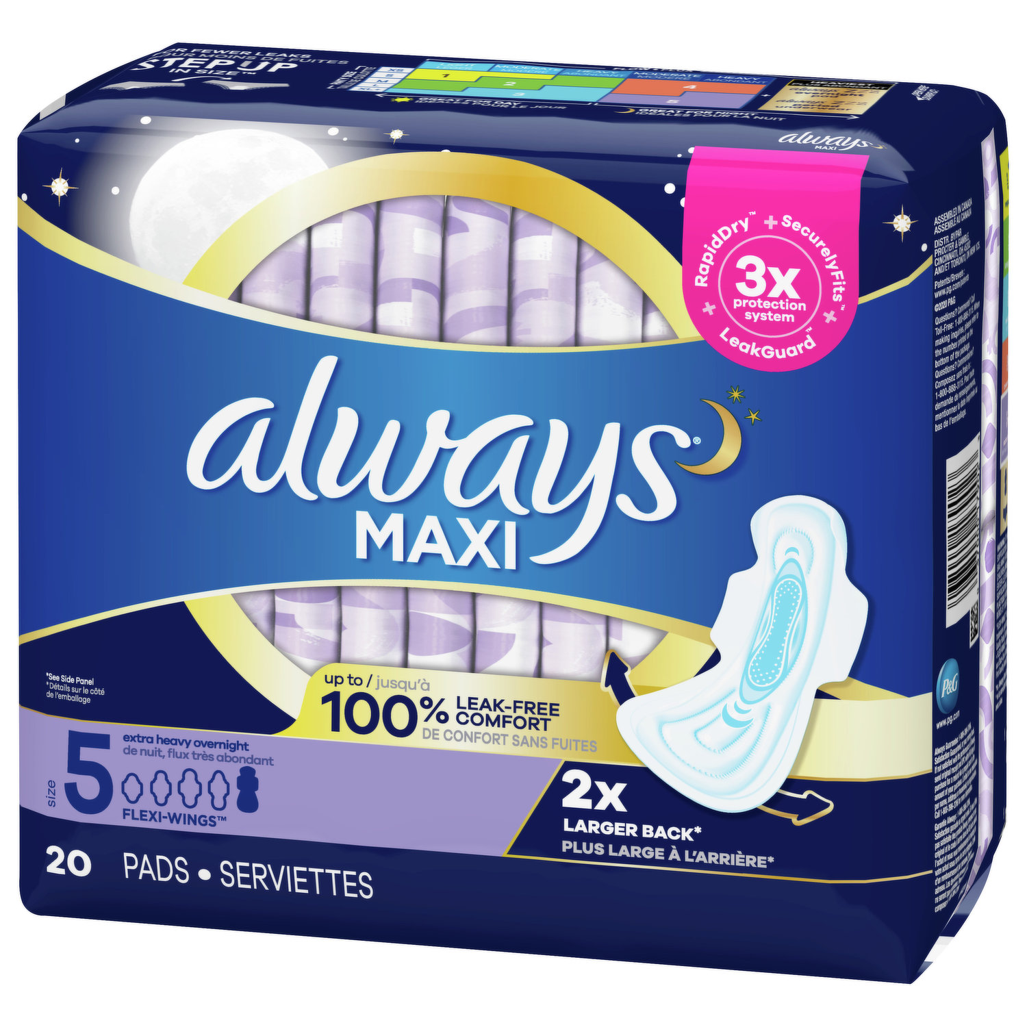 Always Pads, Infinity FlexFoam, Overnight with Flexi-Wings