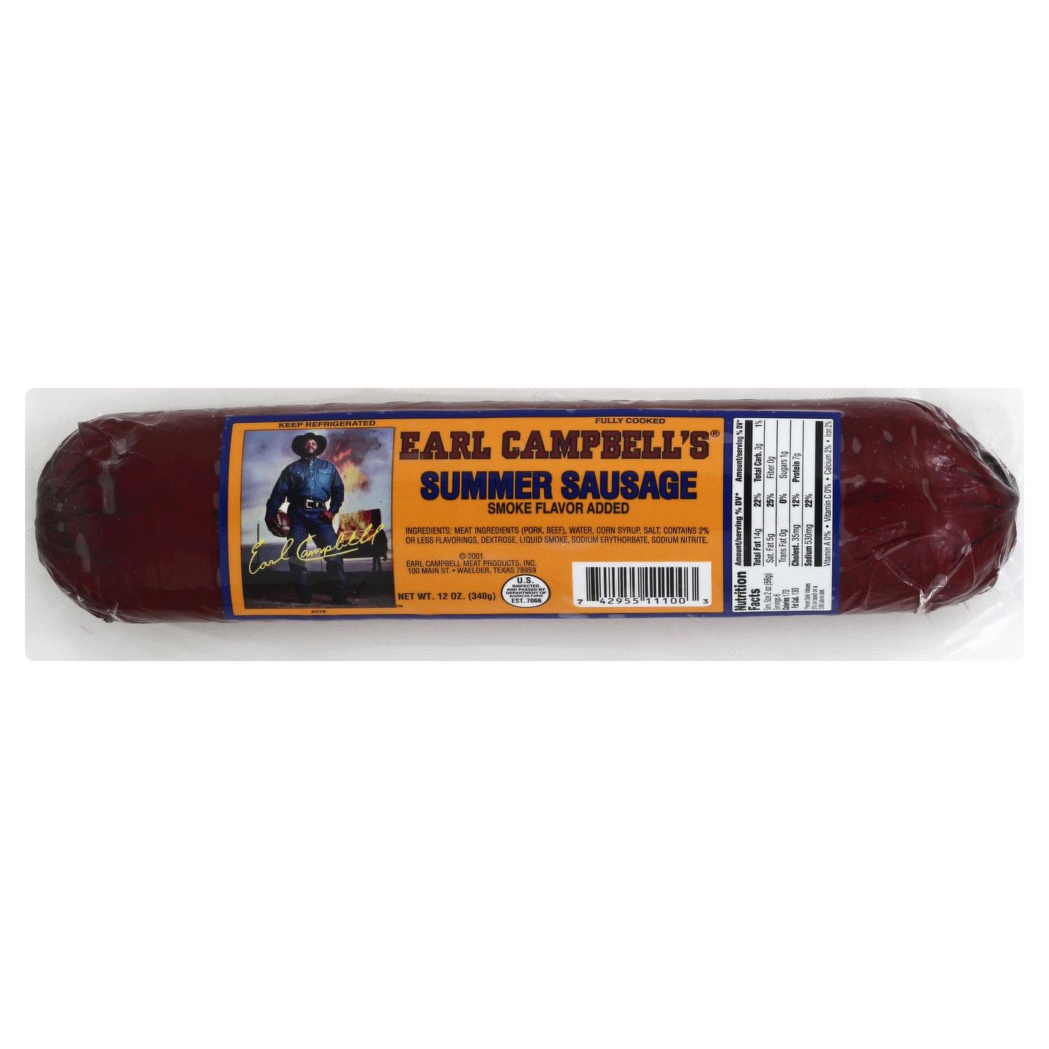 Hickory Farms Farmhouse Recipe Summer Sausage, Semi-Dry, Hardwood Smoked - 10 oz