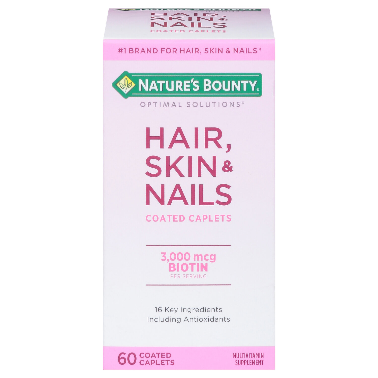 Nature's Bounty Hair, Skin & Nails with Biotin and Collagen,  Citrus-Flavored Gummies Vitamin Supplement, Supports Hair, Skin, and Nail  Health for Women, 2500 mcg, 80 Count - Medpick